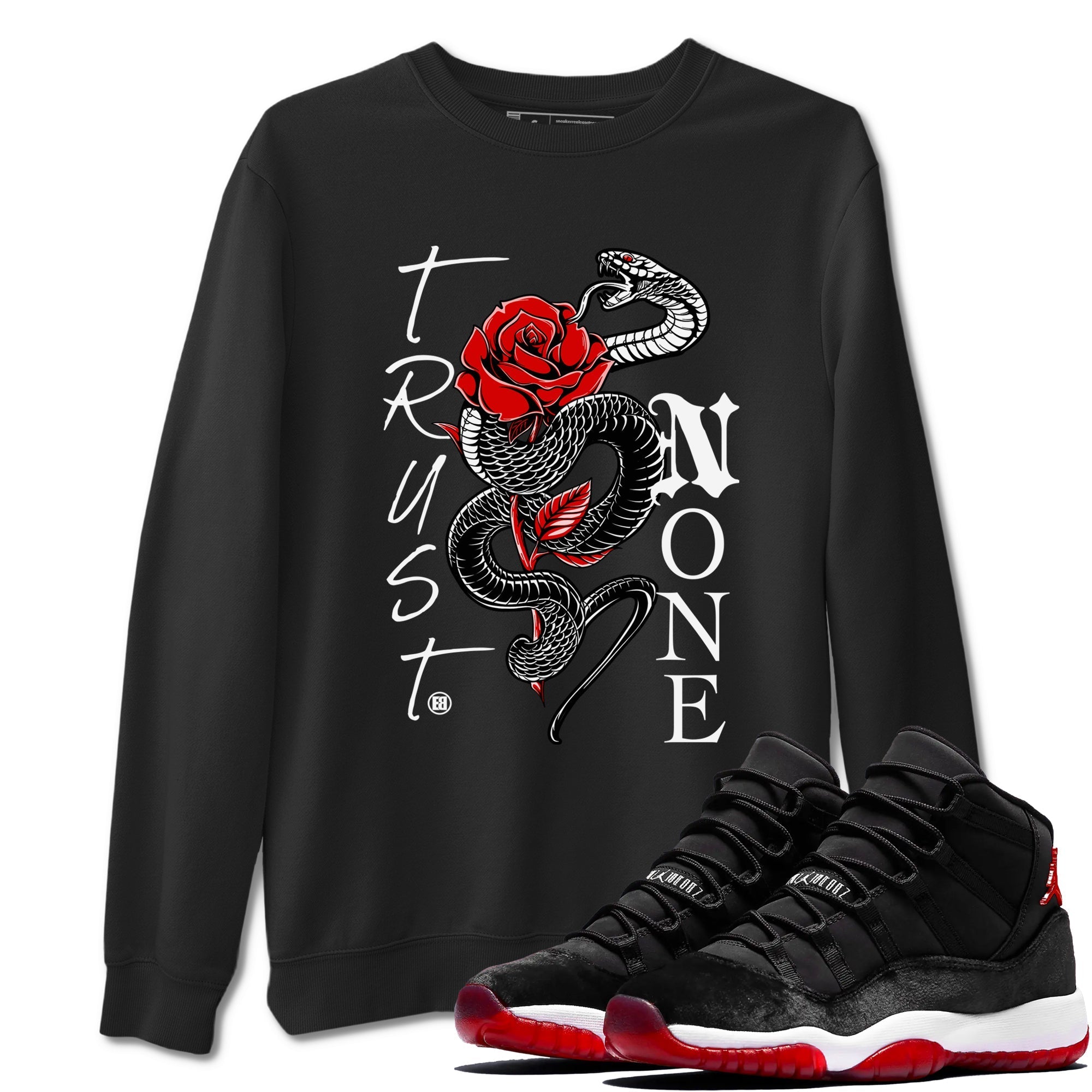 Trust None snkmatch Tees - Air Jordan 11 Bred Velvet
