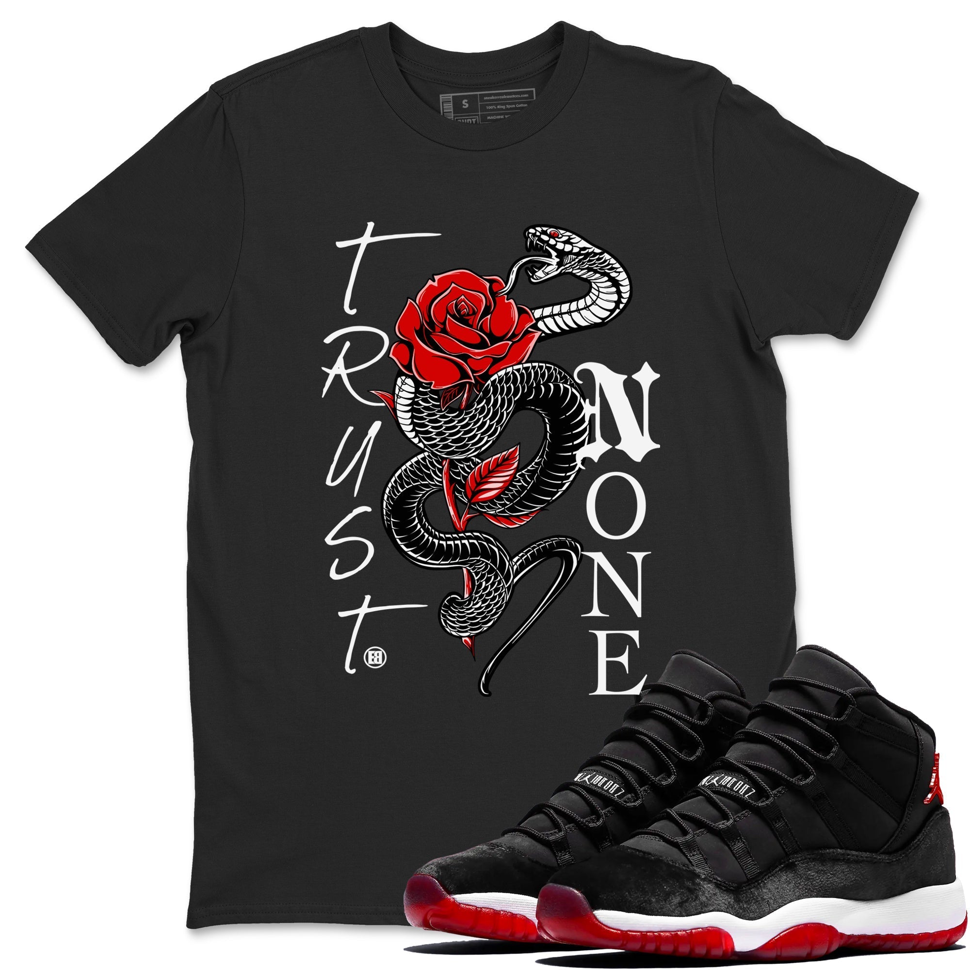 Trust None snkmatch Tees - Air Jordan 11 Bred Velvet