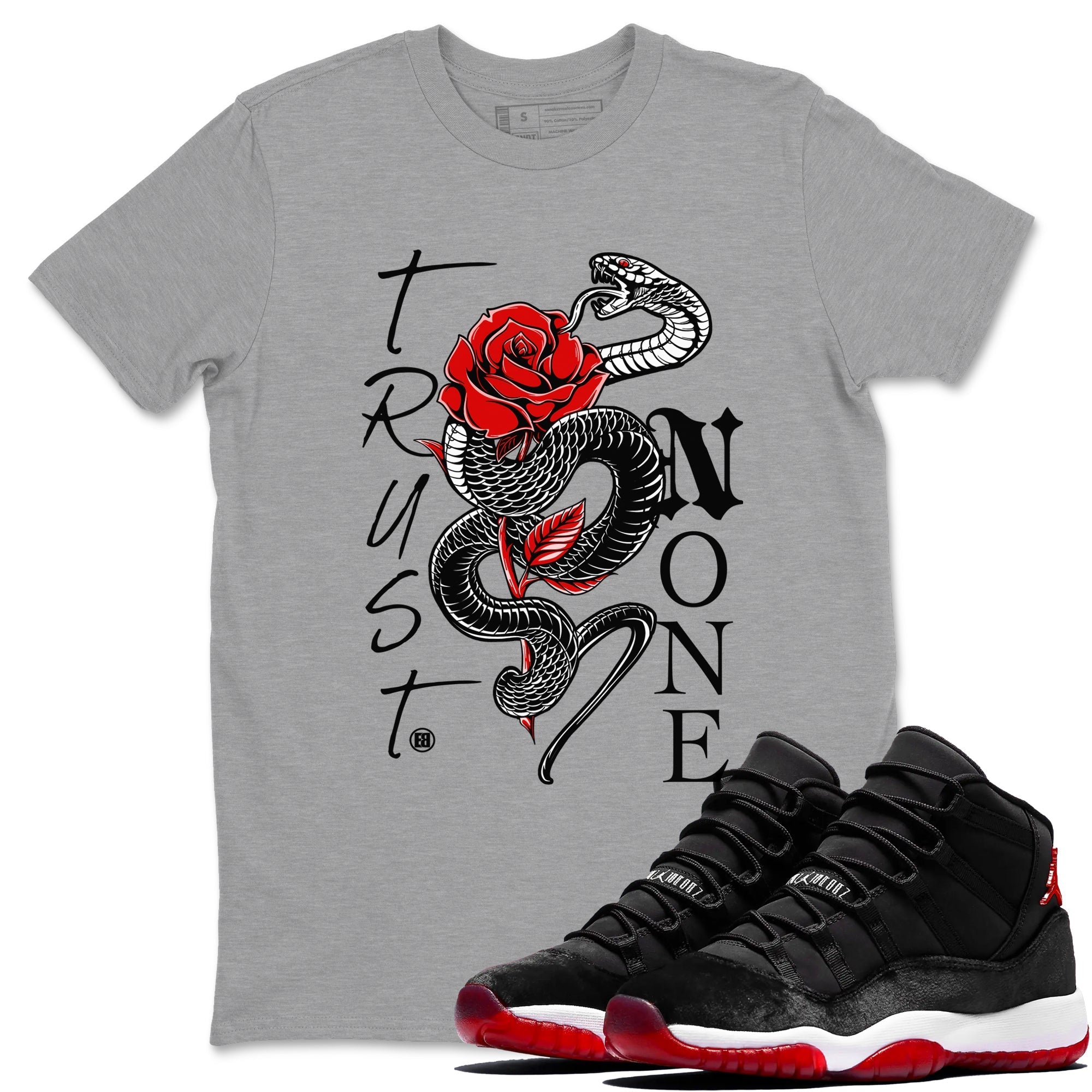 Trust None snkmatch Tees - Air Jordan 11 Bred Velvet