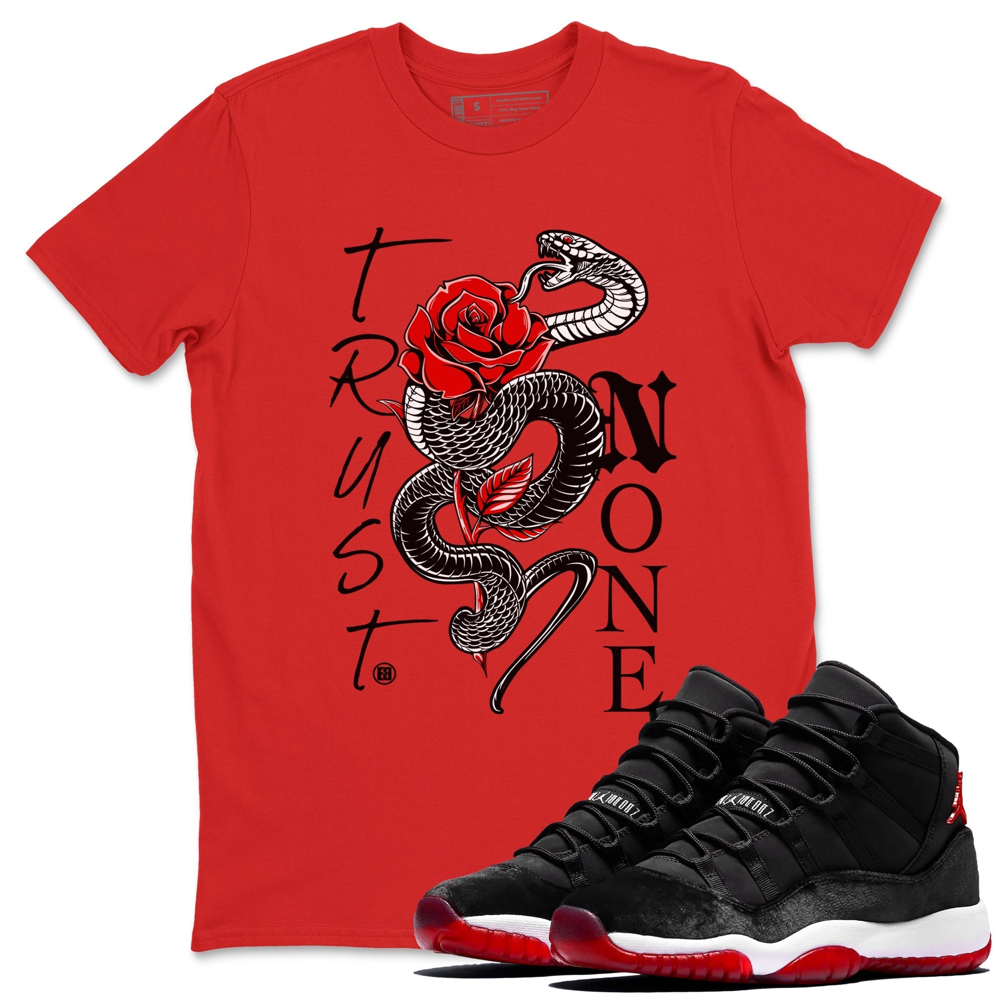 Trust None snkmatch Tees - Air Jordan 11 Bred Velvet
