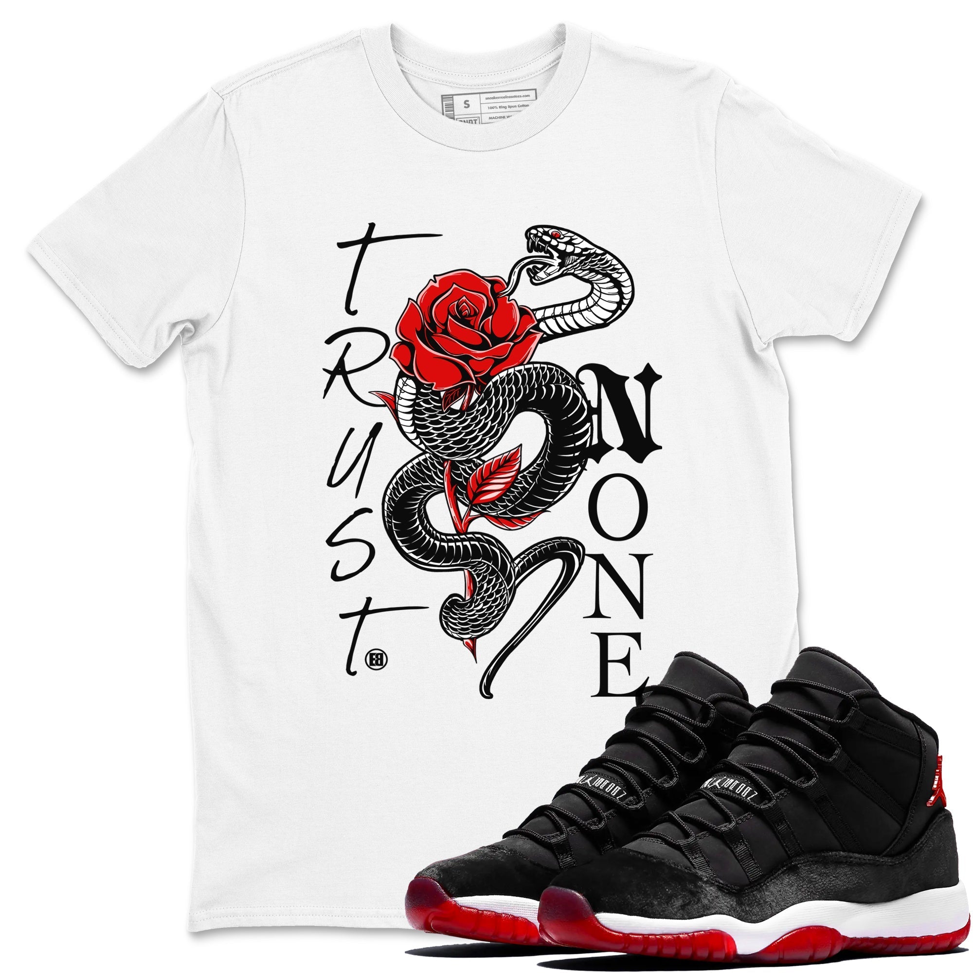 Trust None snkmatch Tees - Air Jordan 11 Bred Velvet