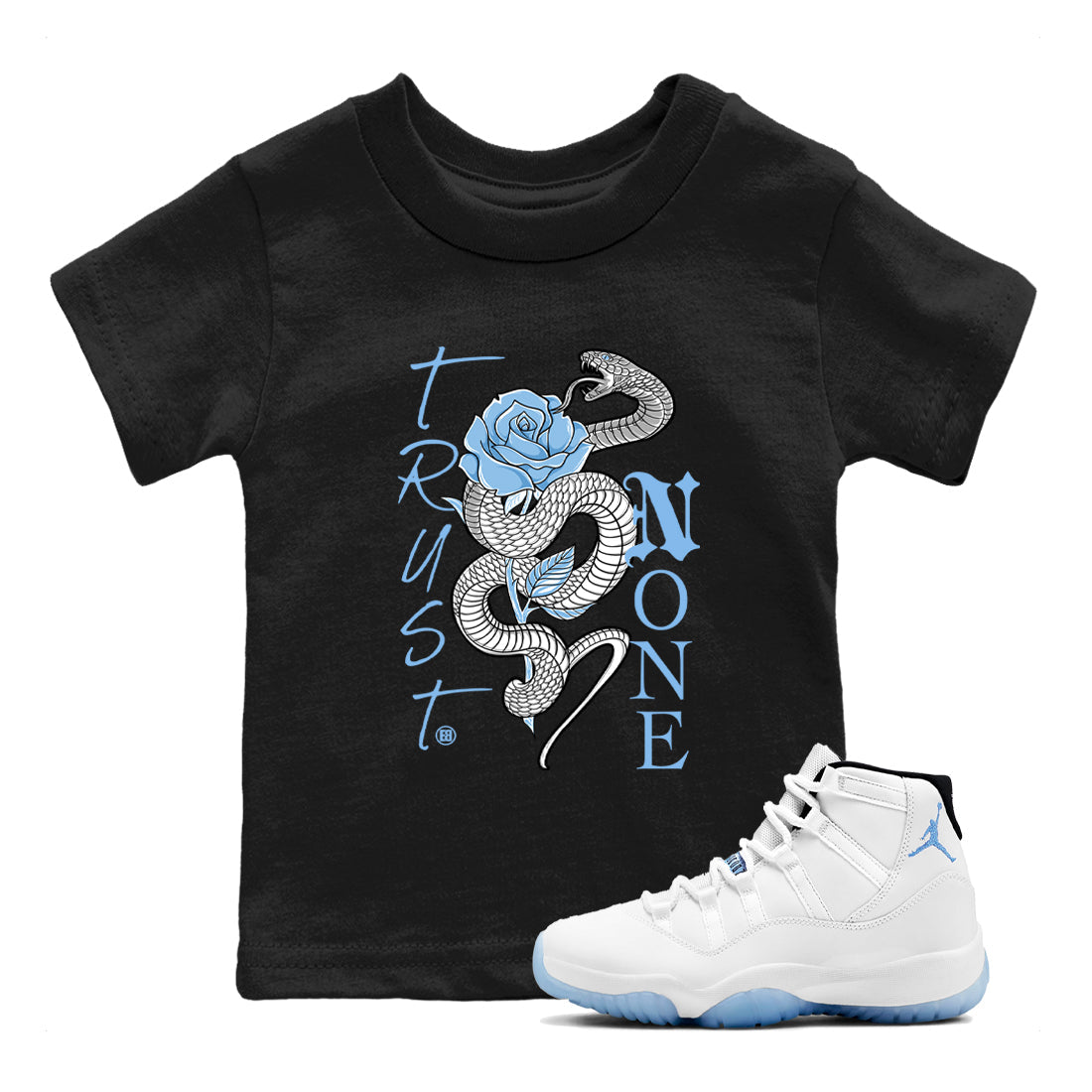 Trust None snkmatch Tees Kids - Air Jordan 11 Legend Blue