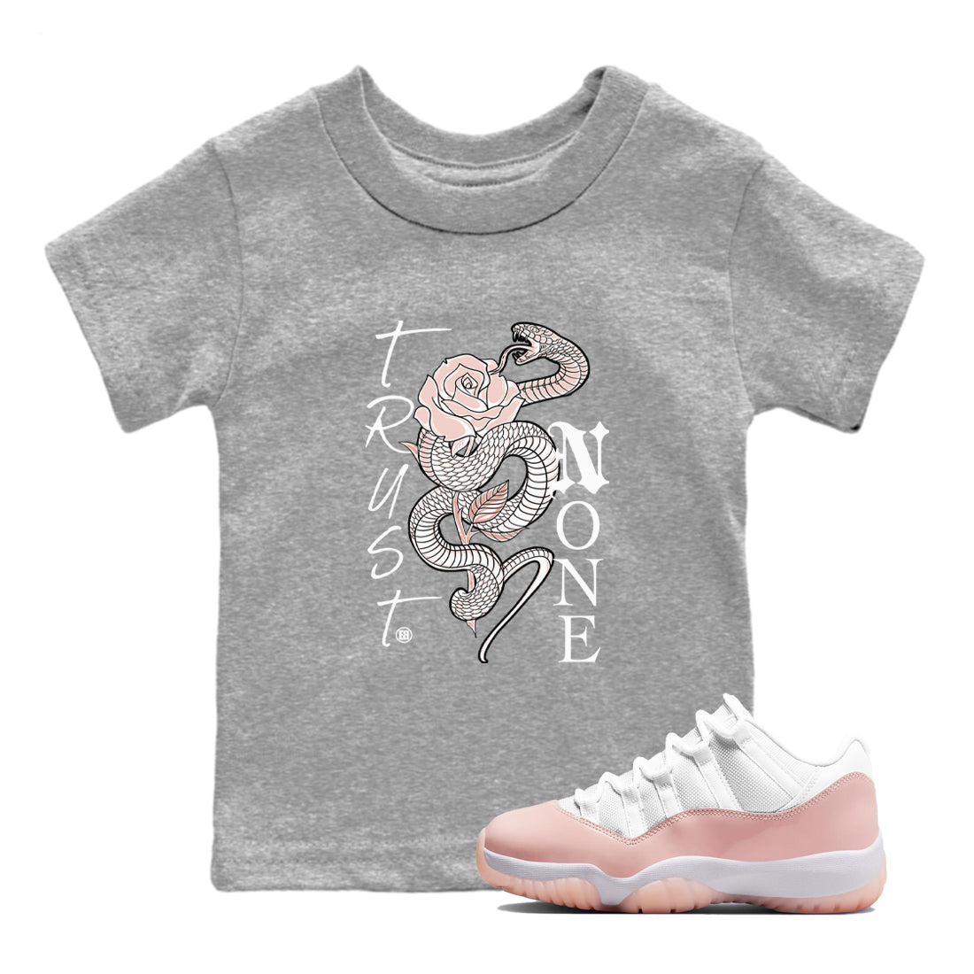 Trust None snkmatch Tees Kids - Air Jordan 11 Legend Pink