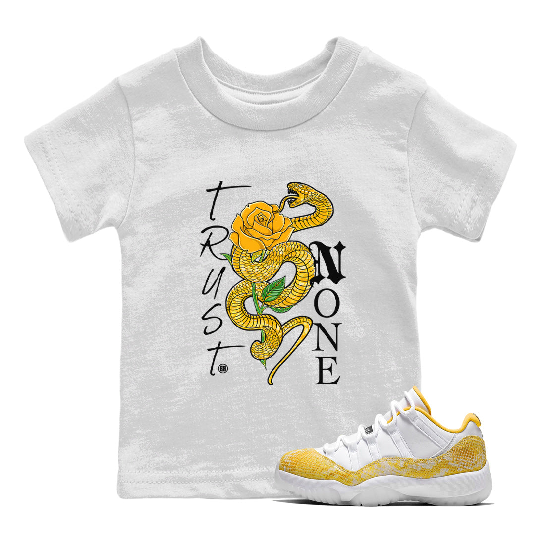 Trust None Kids Tops - Air Jordan 11 Yellow Python