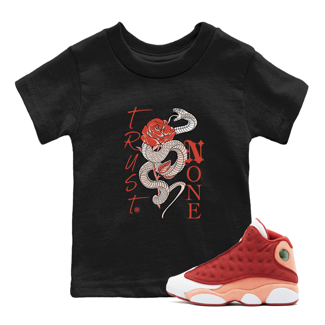 Trust None snkmatch Tees Kids - Air Jordan 13 Dune Red