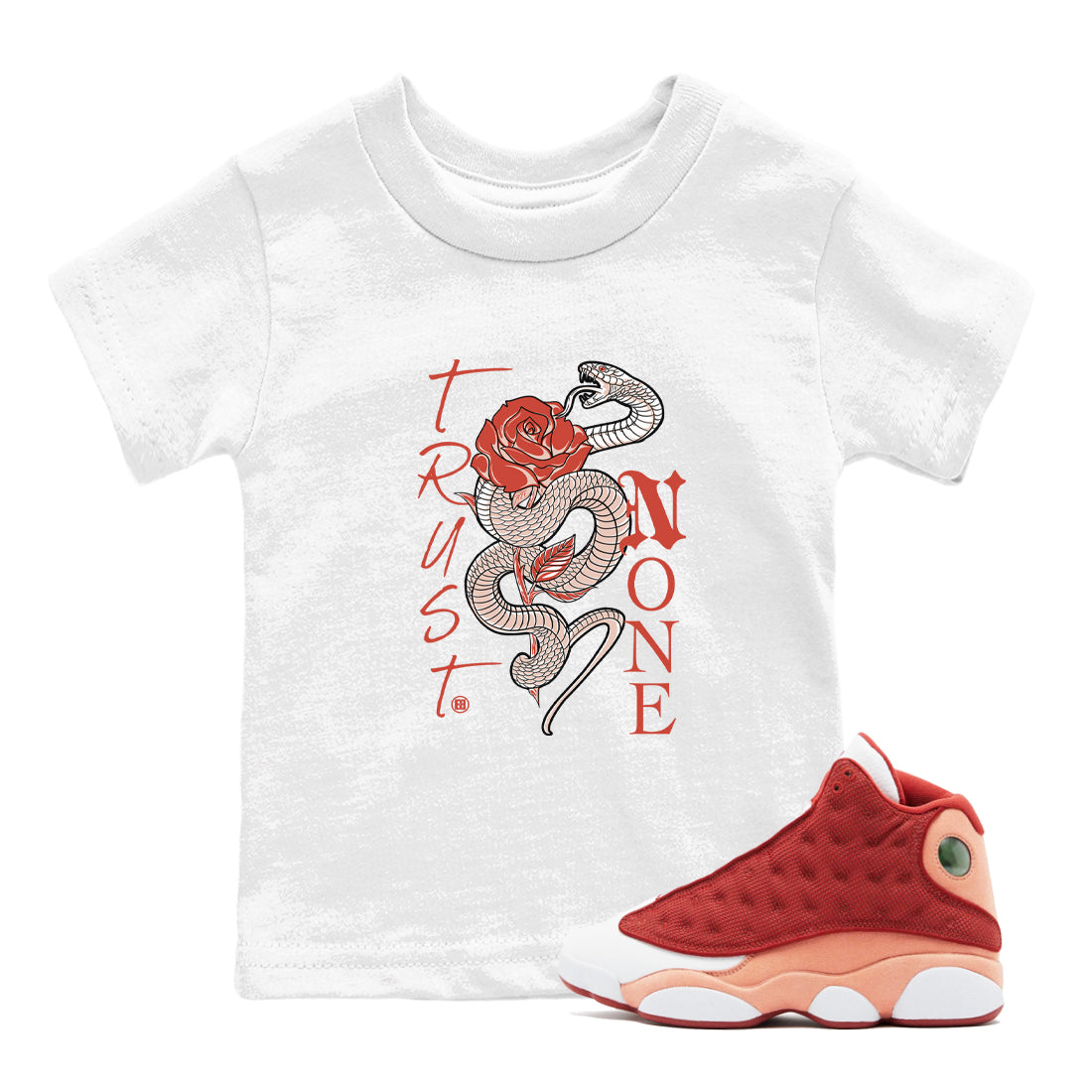 Trust None snkmatch Tees Kids - Air Jordan 13 Dune Red