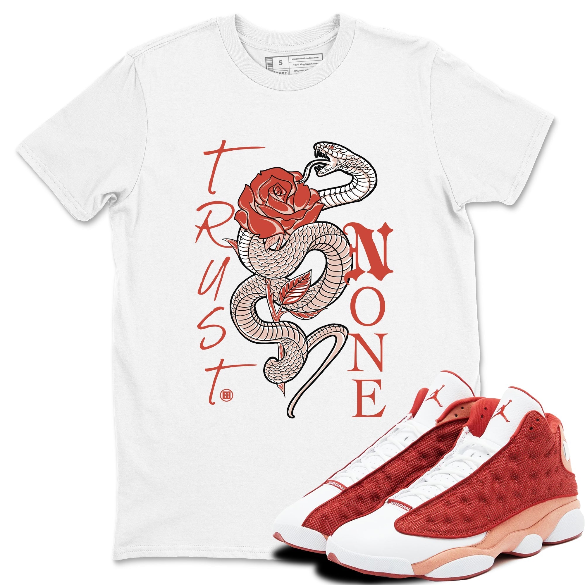 Trust None snkmatch Tees - Air Jordan 13 Dune Red