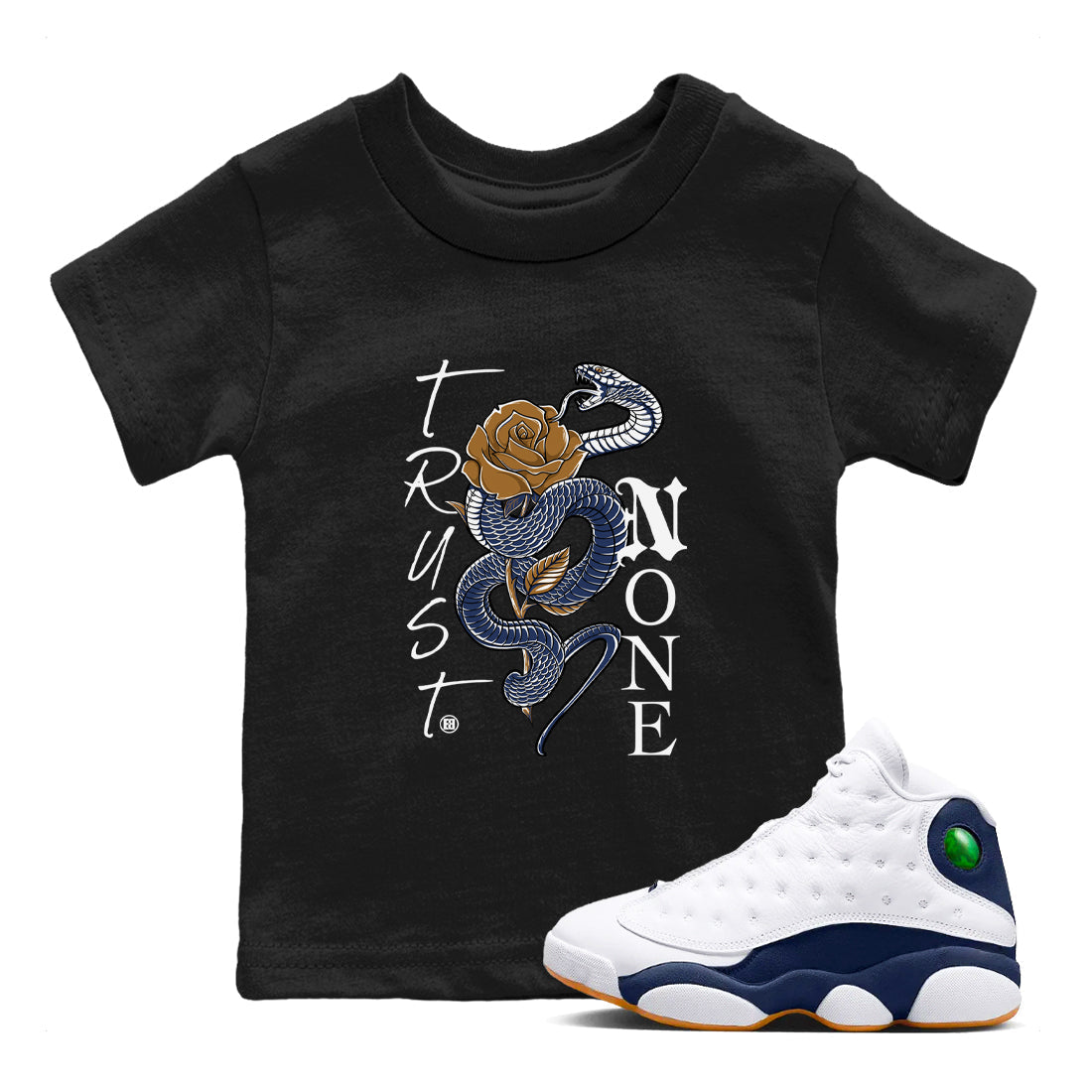 Trust None snkmatch Tees Kids - Air Jordan 13 Midnight Navy