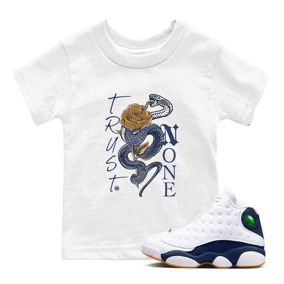 Trust None snkmatch Tees Kids - Air Jordan 13 Midnight Navy