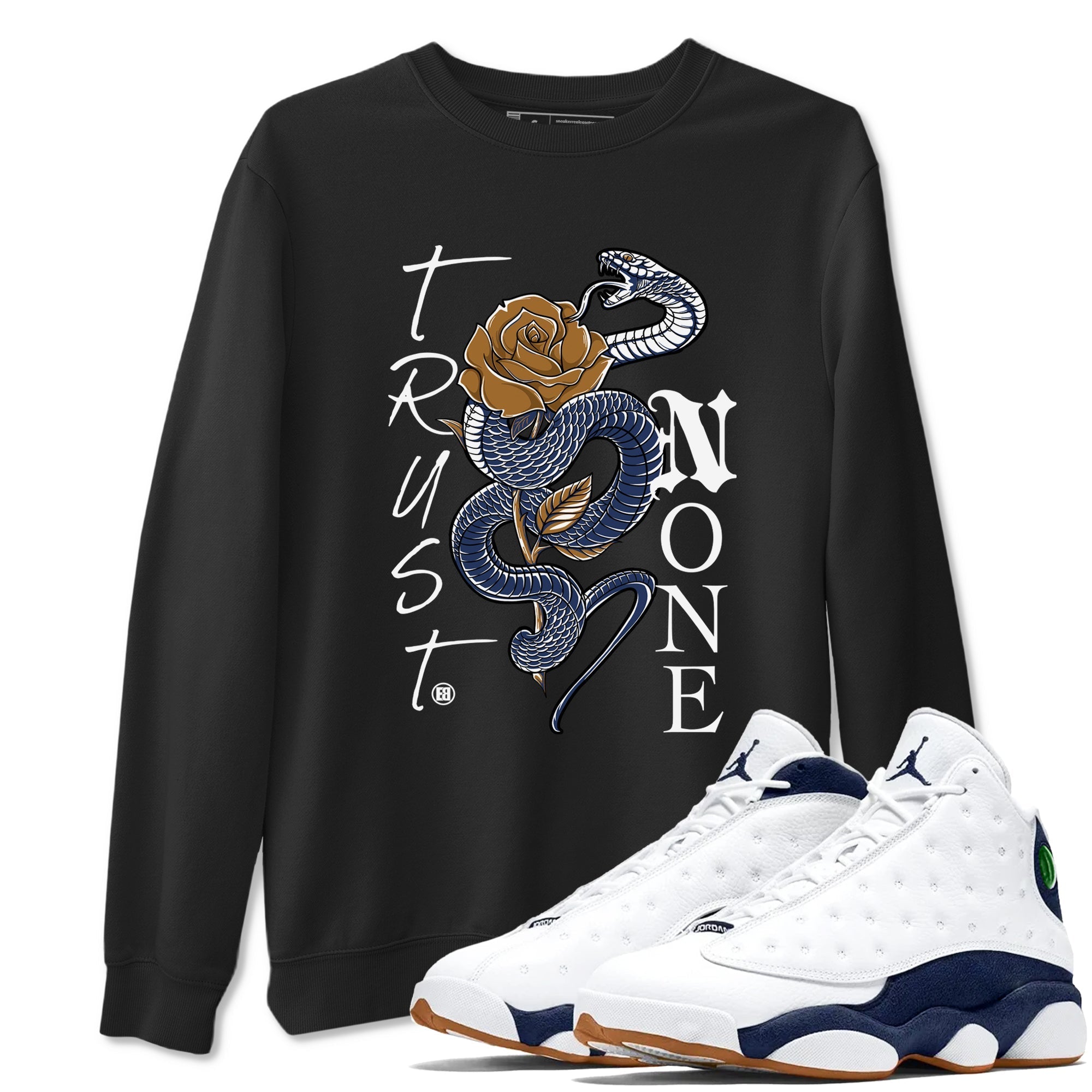 Trust None snkmatch Tees - Air Jordan 13 Midnight Navy