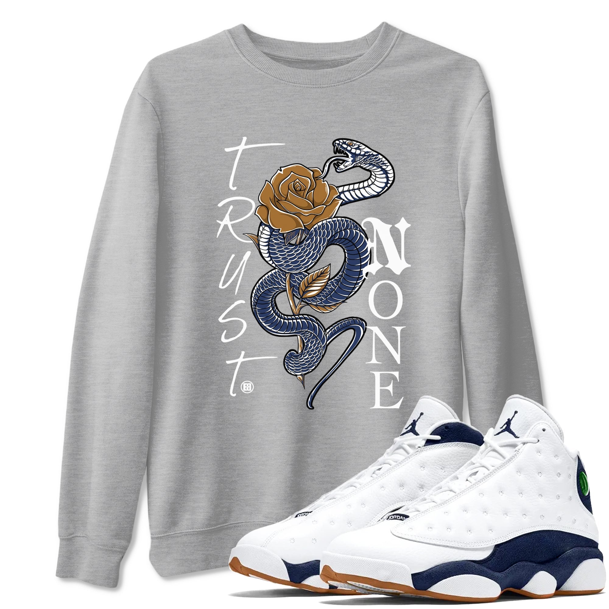 Trust None snkmatch Tees - Air Jordan 13 Midnight Navy