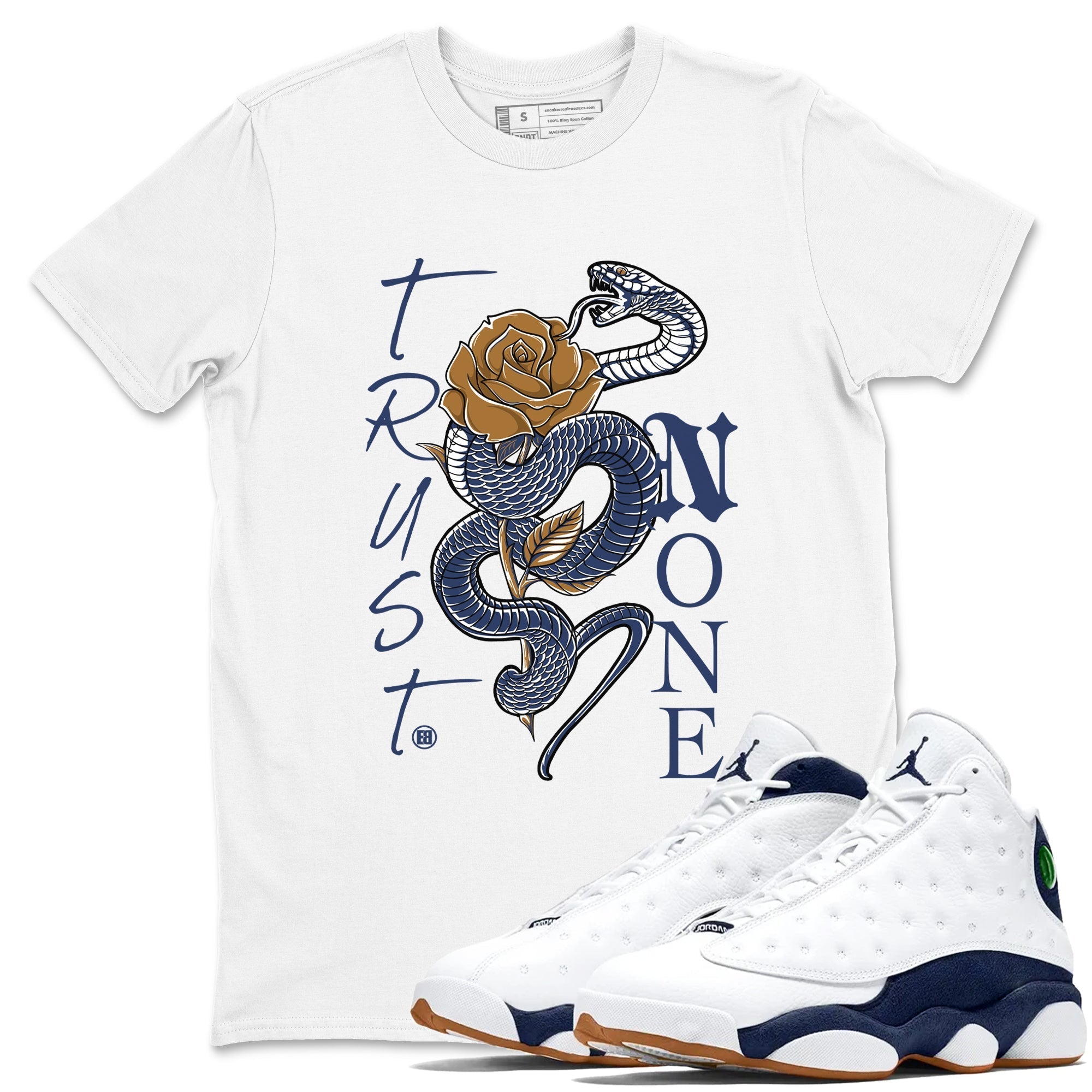 Trust None snkmatch Tees - Air Jordan 13 Midnight Navy