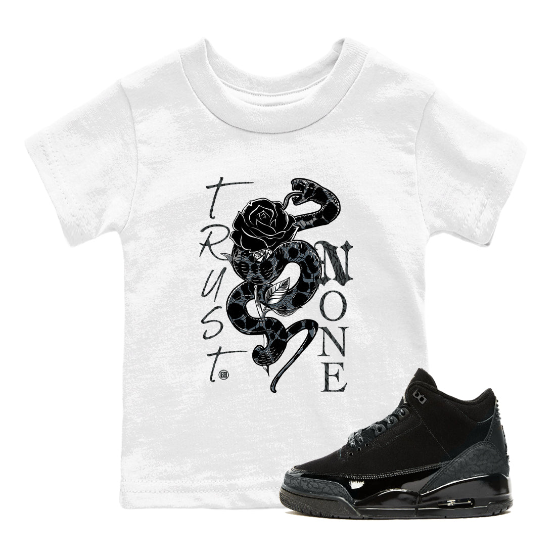 Trust None snkmatch Tees Kids - Air Jordan 3 Black Cat