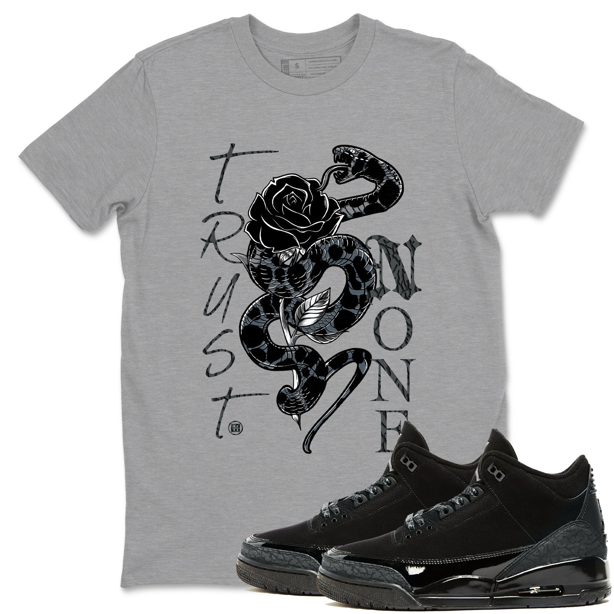Trust None snkmatch Tees - Air Jordan 3 Black Cat