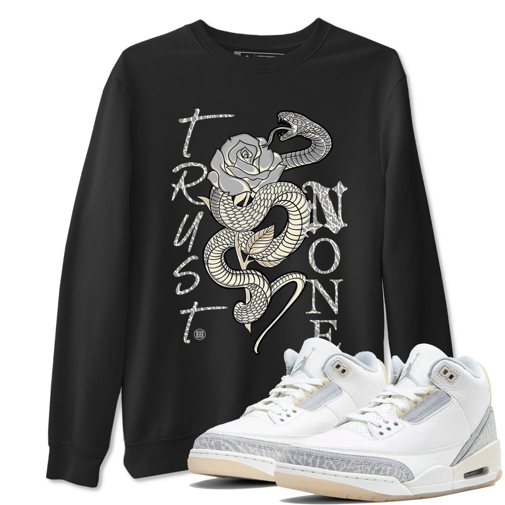 Trust None snkmatch Tees - Air Jordan 3 Ivory