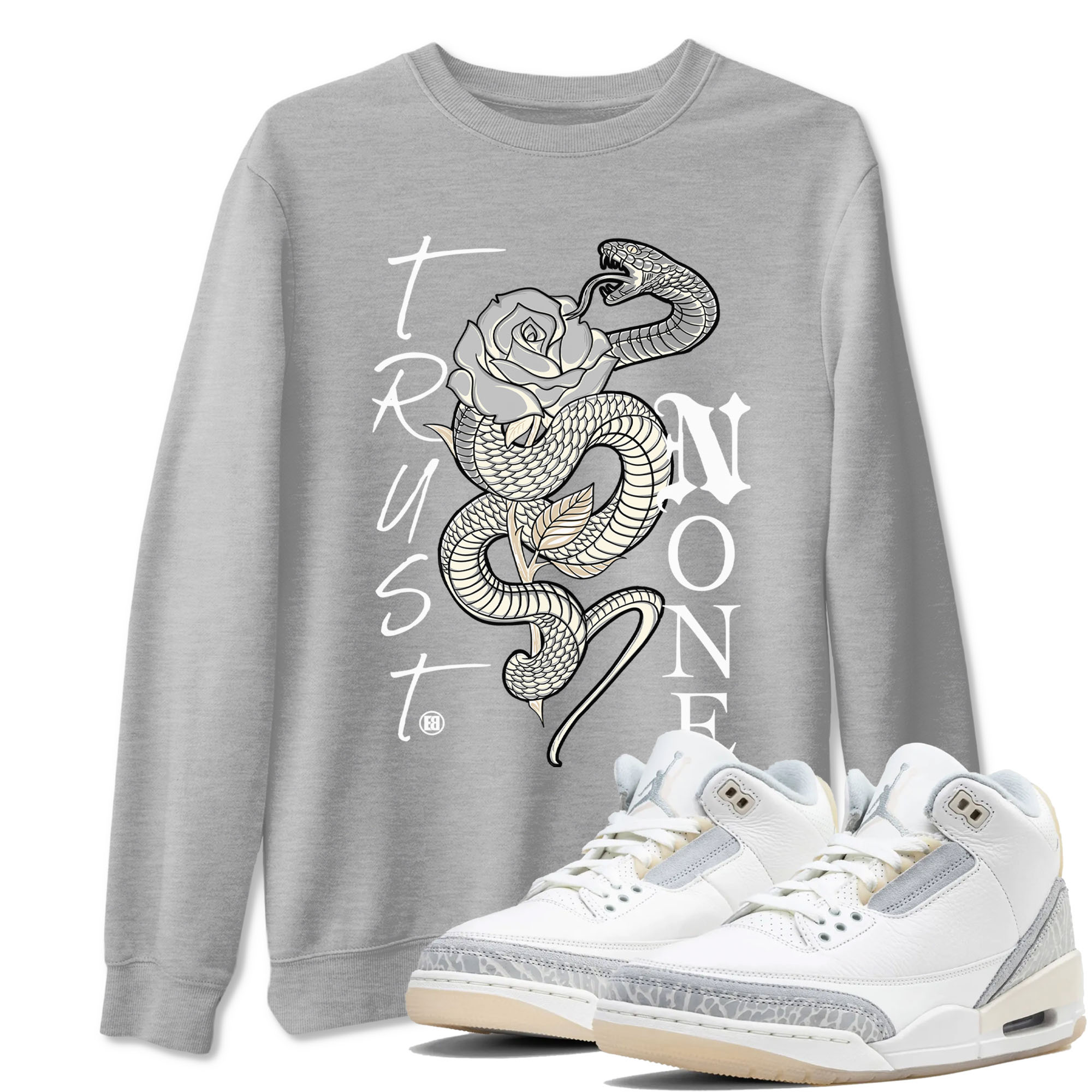 Trust None snkmatch Tees - Air Jordan 3 Ivory