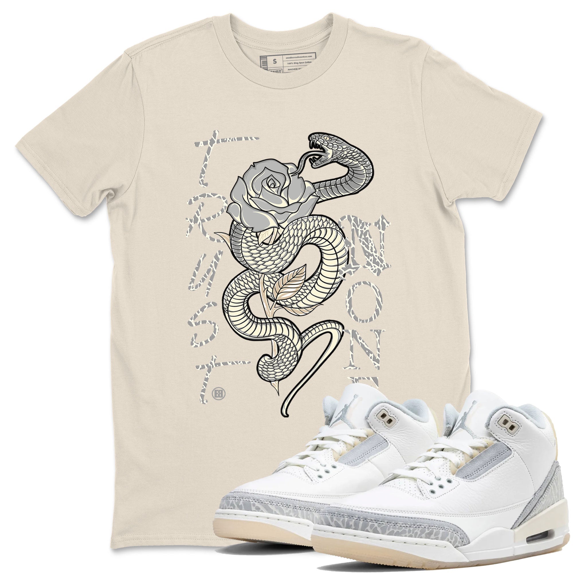 Trust None snkmatch Tees - Air Jordan 3 Ivory