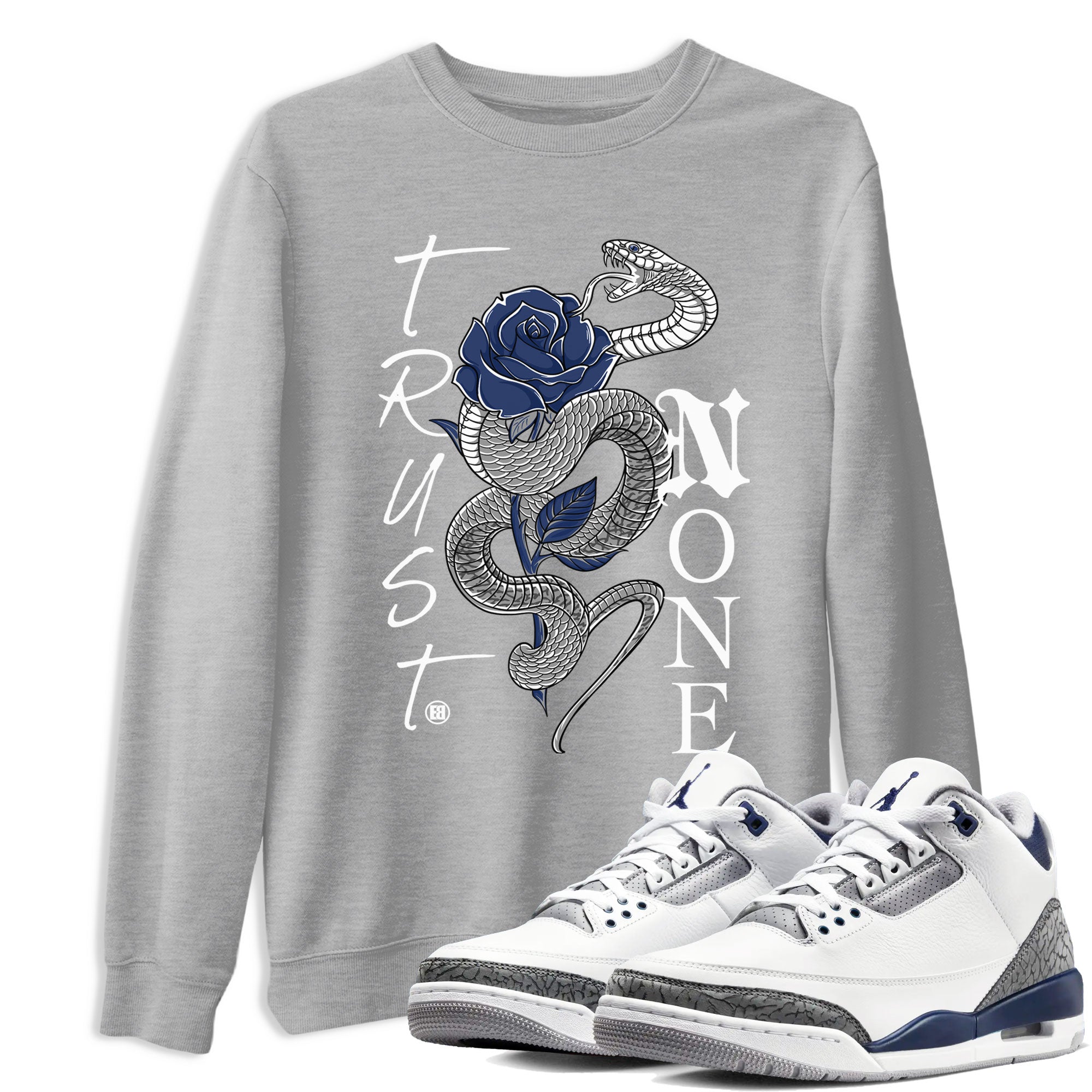 Trust None snkmatch Tees - Air Jordan 3 Midnight Navy 2023