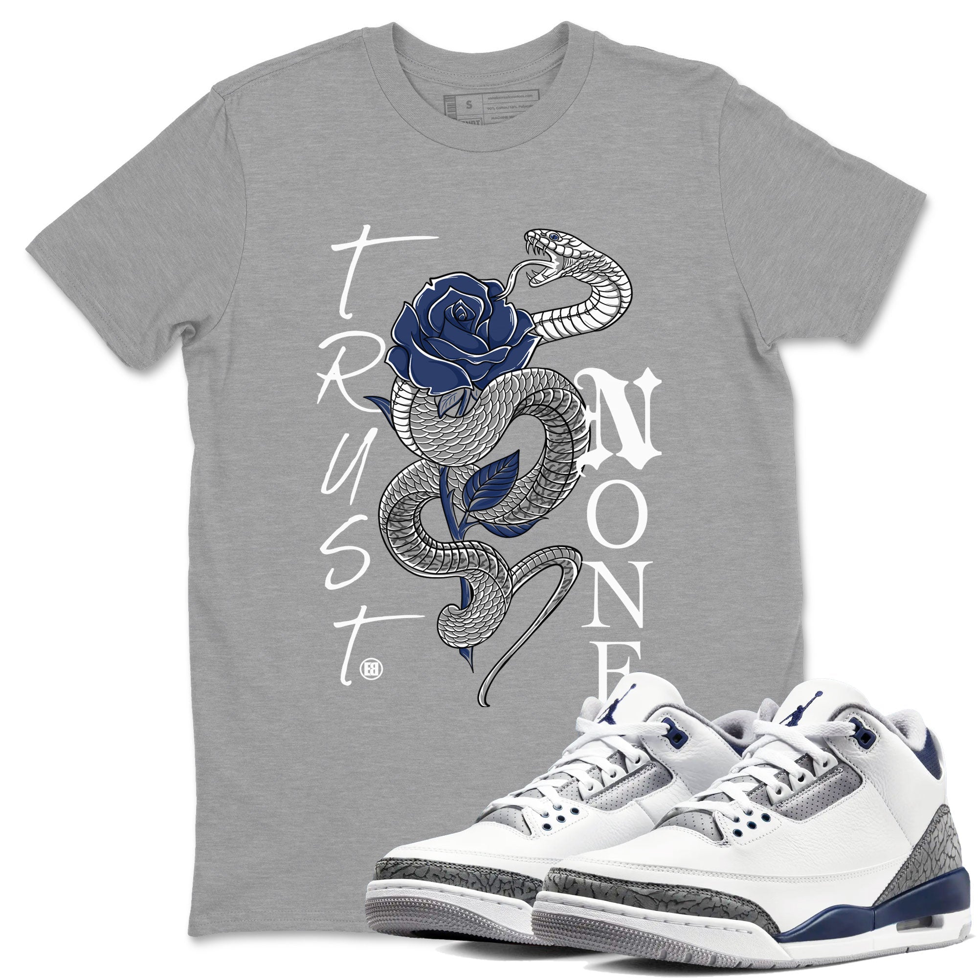 Trust None snkmatch Tees - Air Jordan 3 Midnight Navy 2023