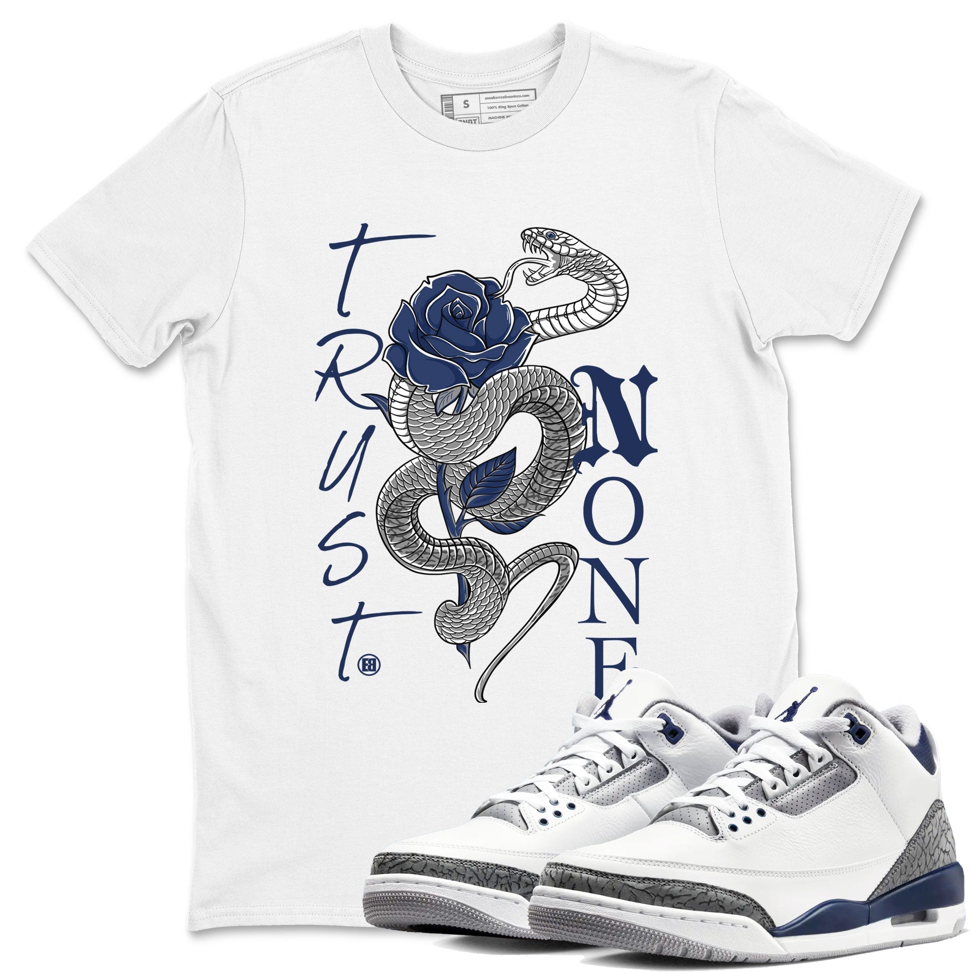 Trust None snkmatch Tees - Air Jordan 3 Midnight Navy 2023
