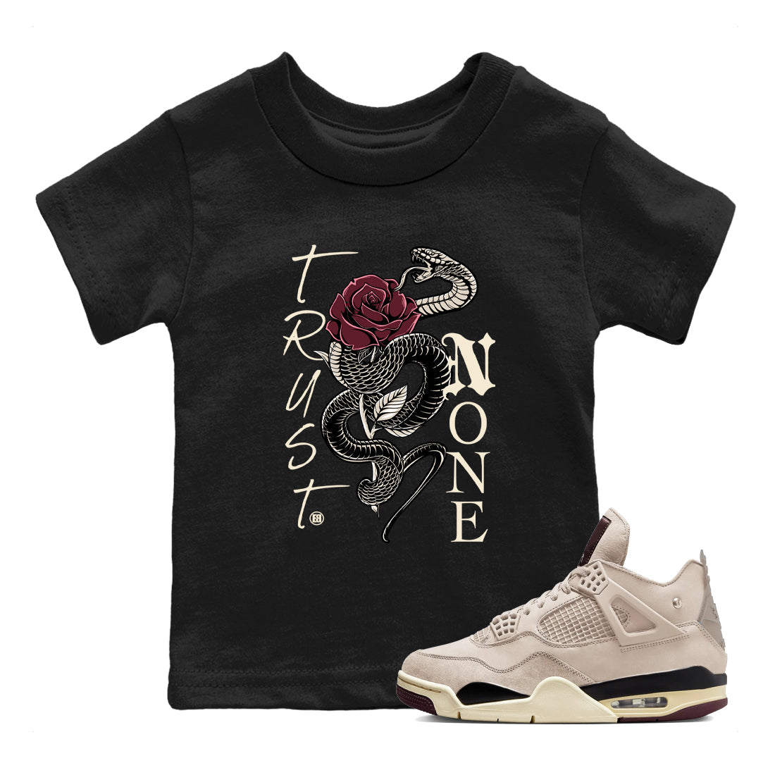 Trust None snkmatch Tees Kids - Air Jordan 4 A Ma Maniere x Fossil Stone