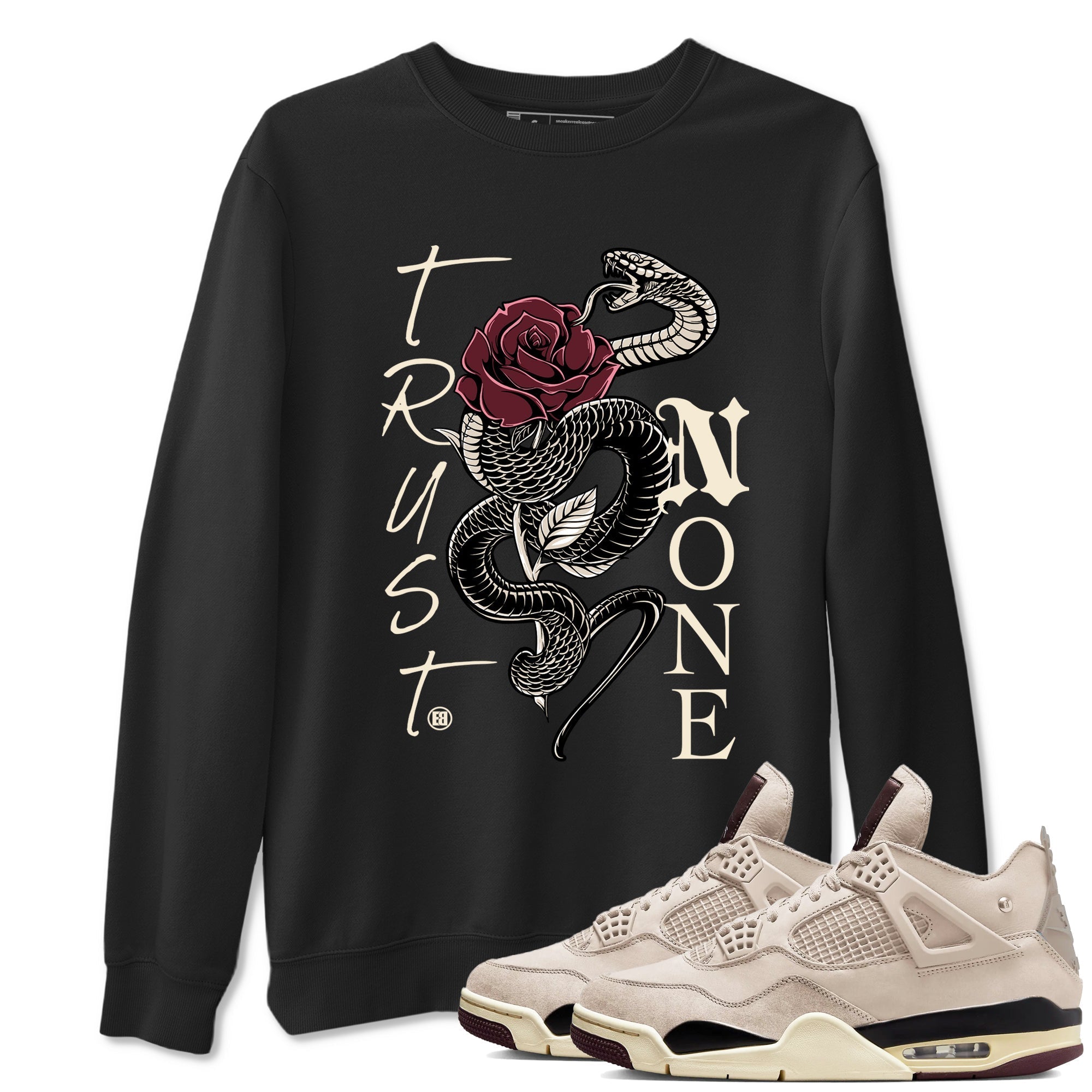Trust None snkmatch Tees - Air Jordan 4 A Ma Maniere x Fossil Stone