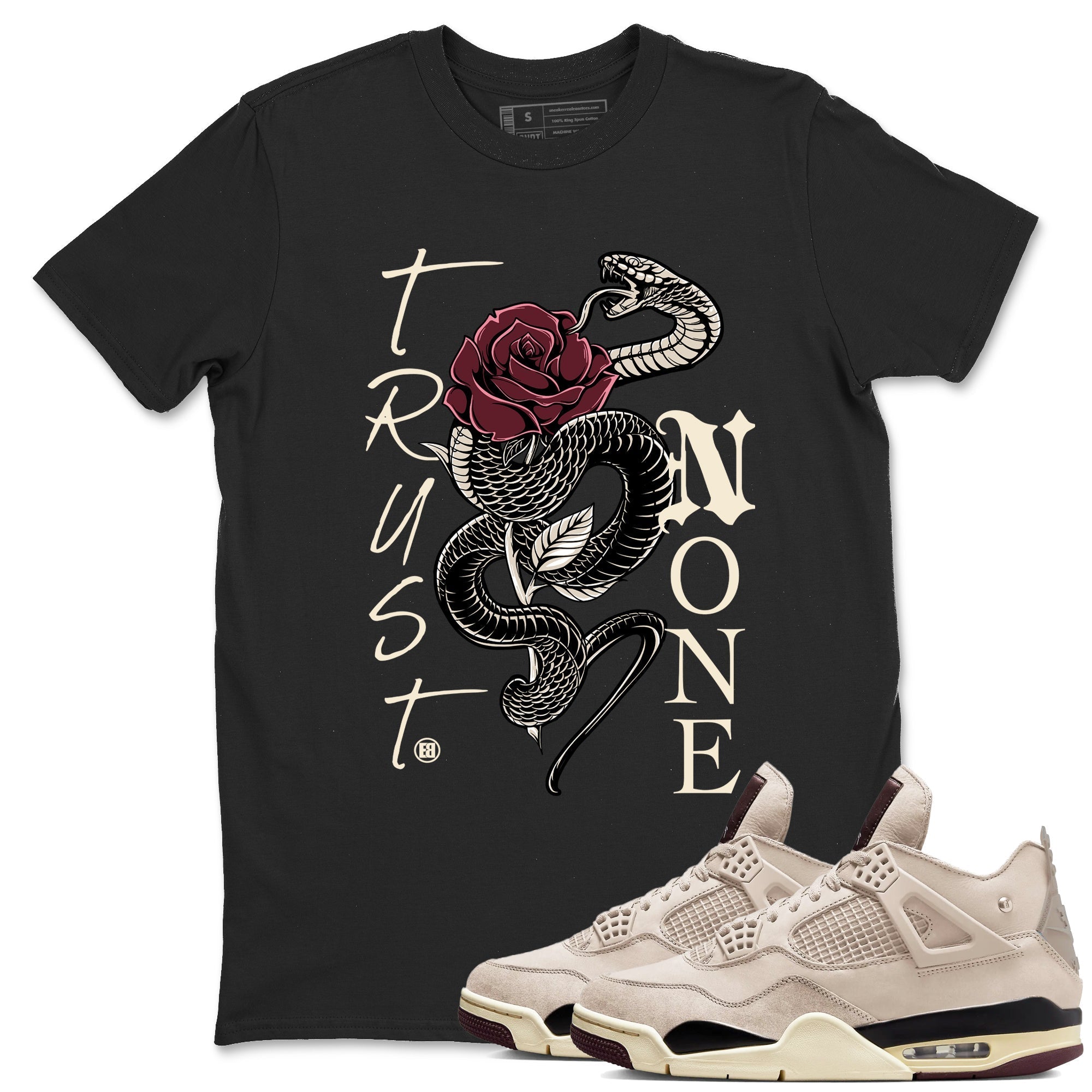 Trust None snkmatch Tees - Air Jordan 4 A Ma Maniere x Fossil Stone