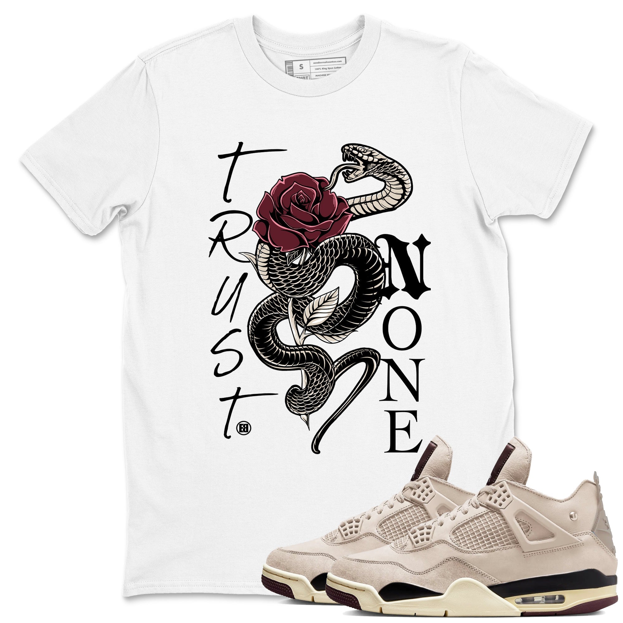 Trust None snkmatch Tees - Air Jordan 4 A Ma Maniere x Fossil Stone