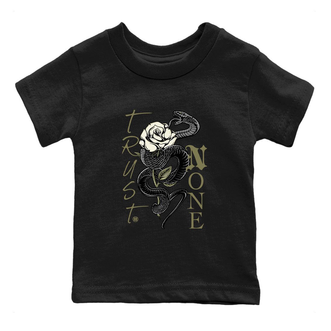 Trust None snkmatch Tee Kids - Air Jordan 4 Medium Olive