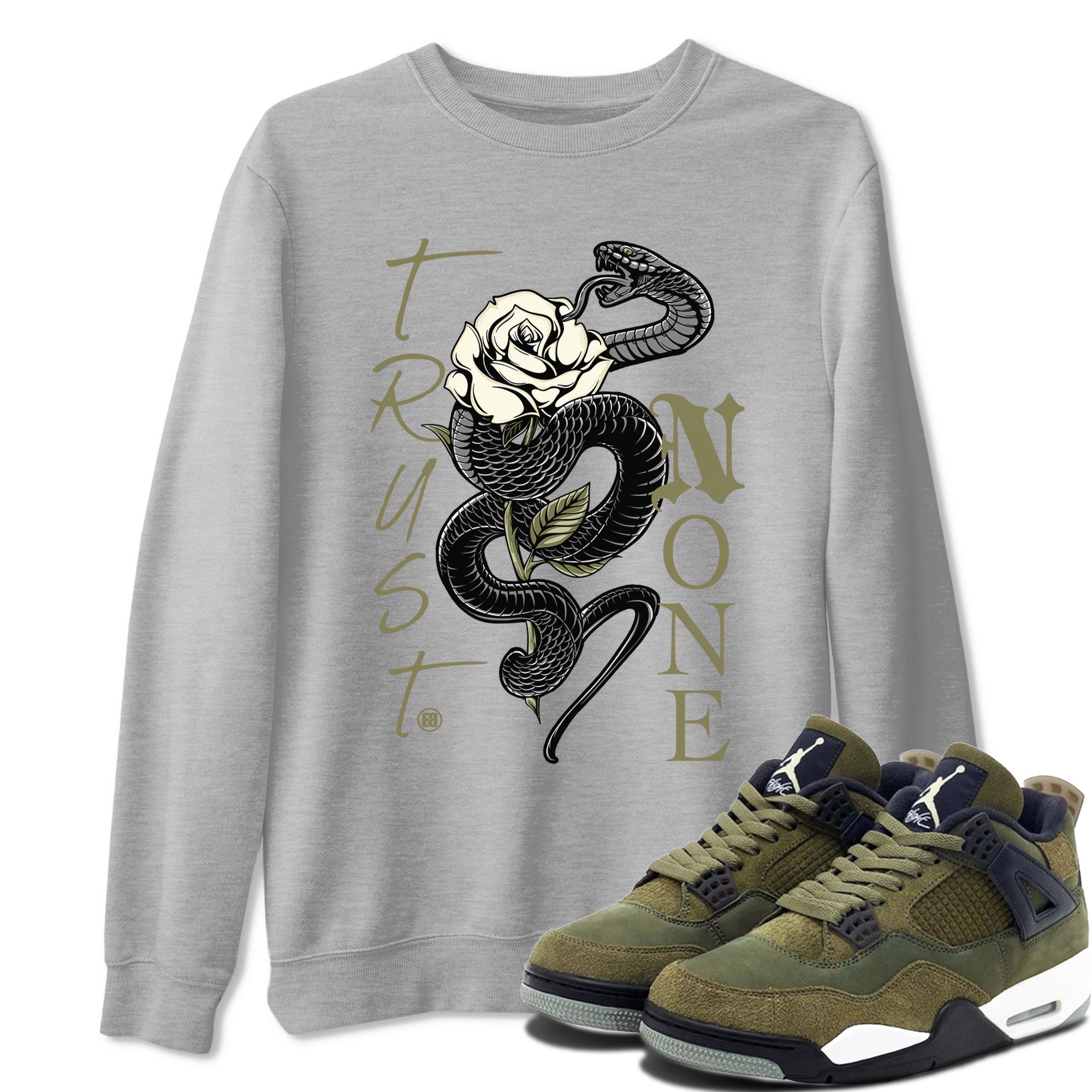 Trust None snkmatch Tee - Air Jordan 4 Medium Olive