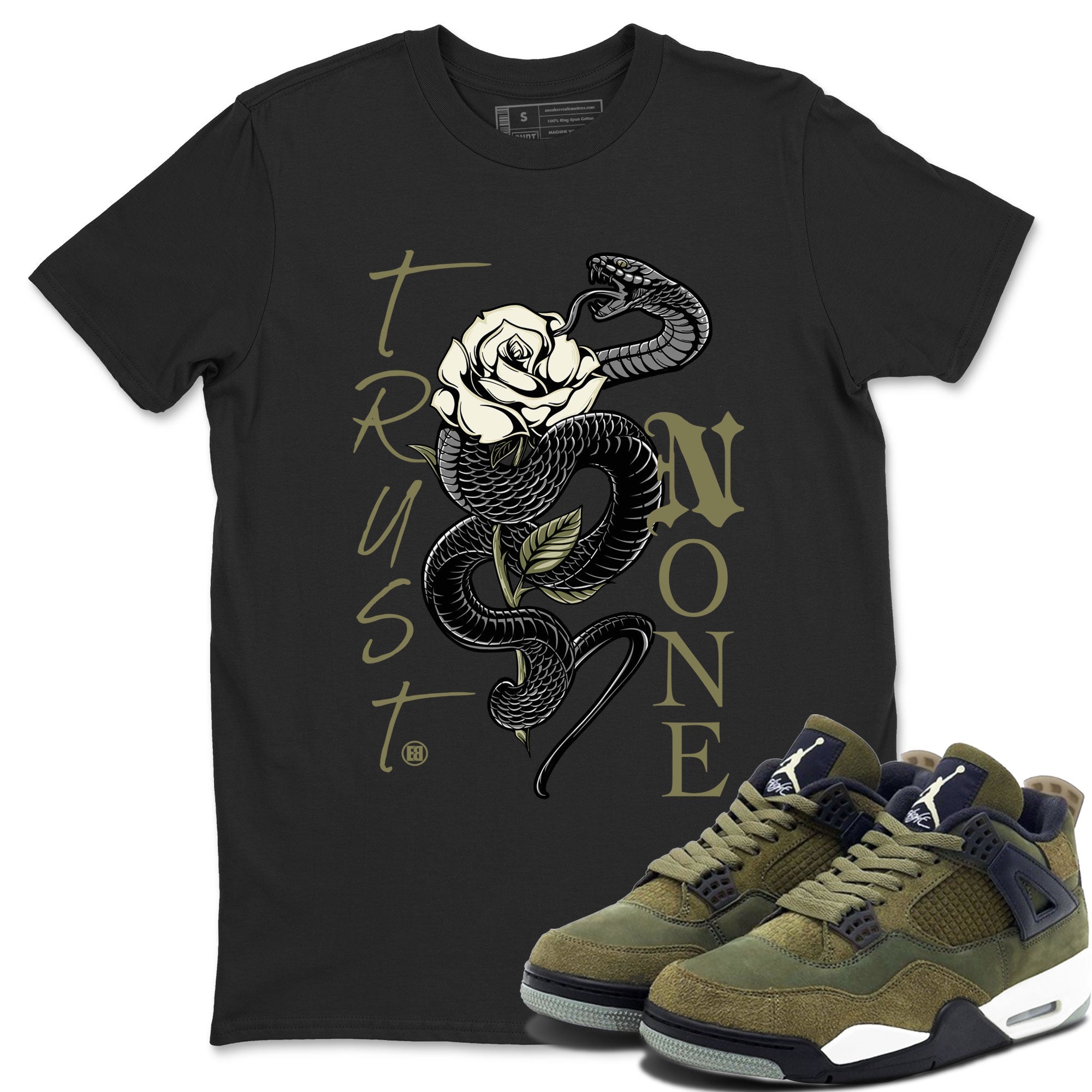 Trust None snkmatch Tee - Air Jordan 4 Medium Olive