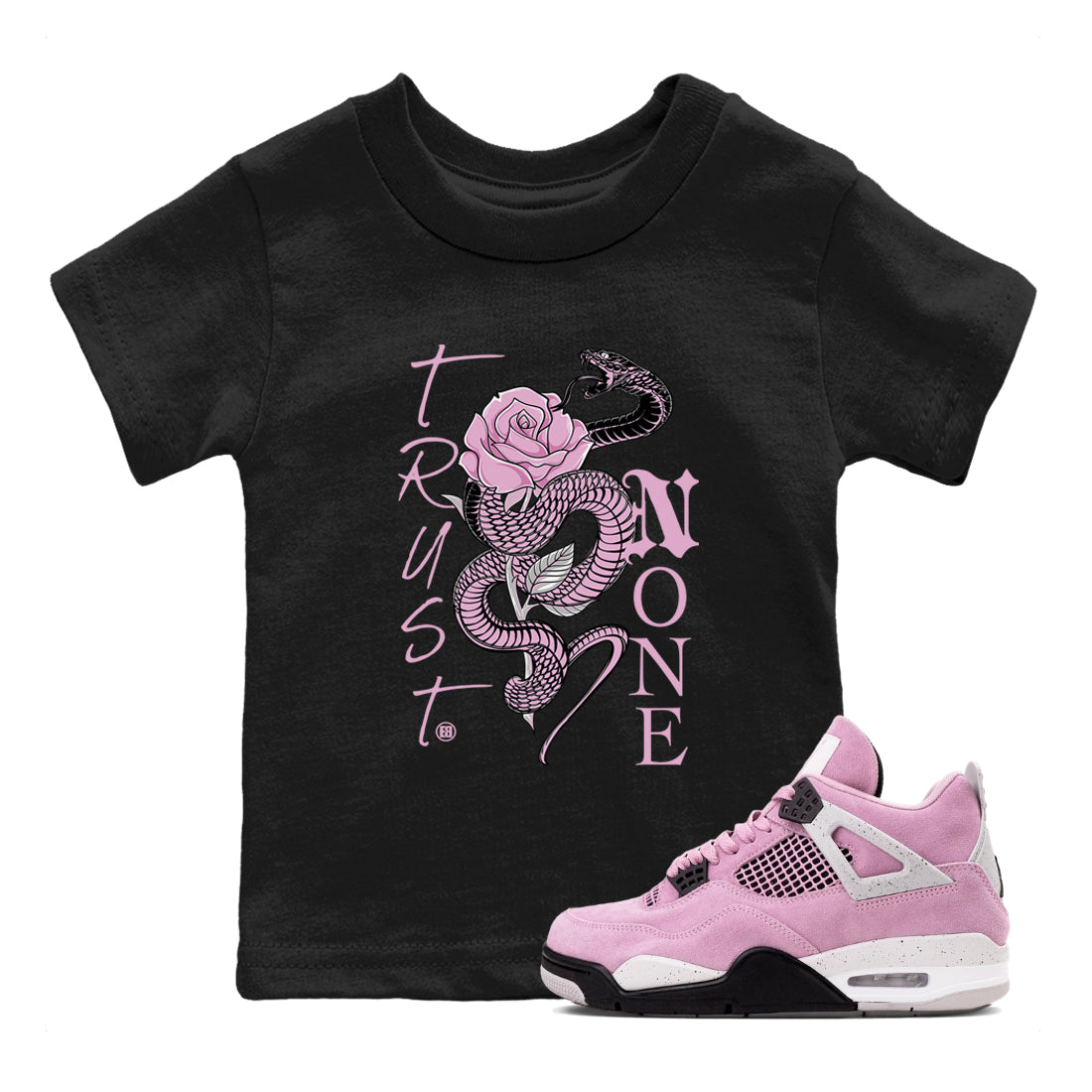 Trust None snkmatch Tees Kids - Air Jordan 4 Orchid