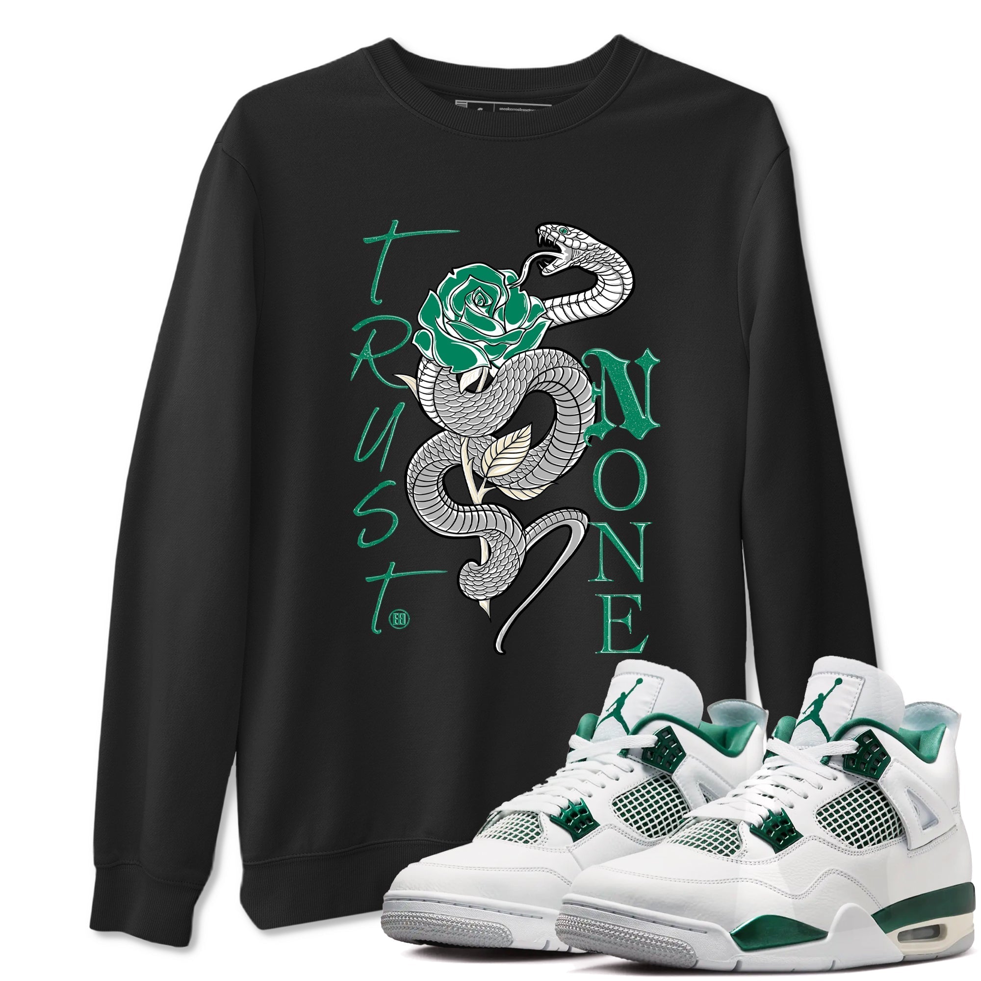 Trust None snkmatch Tees - Air Jordan 4 Oxidized Green
