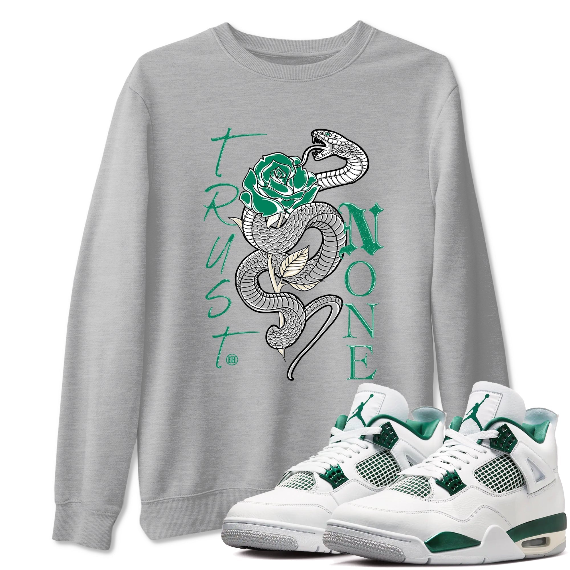 Trust None snkmatch Tees - Air Jordan 4 Oxidized Green
