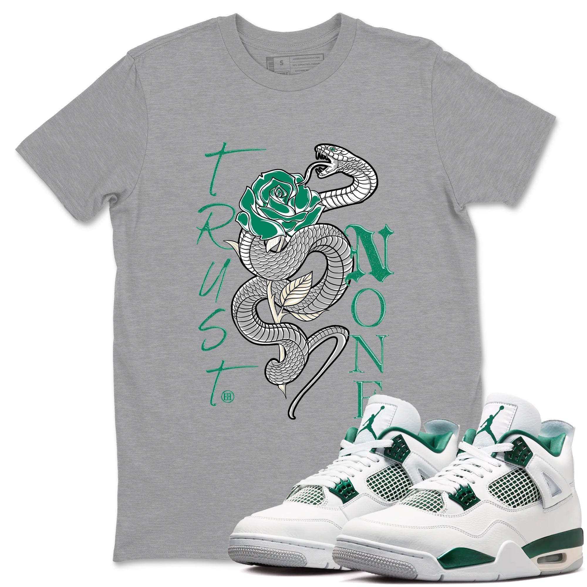 Trust None snkmatch Tees - Air Jordan 4 Oxidized Green