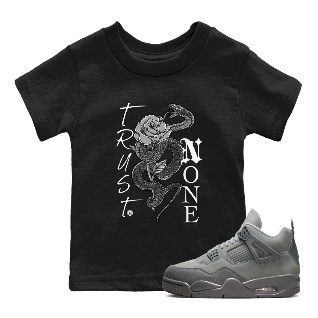 Trust None snkmatch Tees Kids - Air Jordan 4 Wet Cement