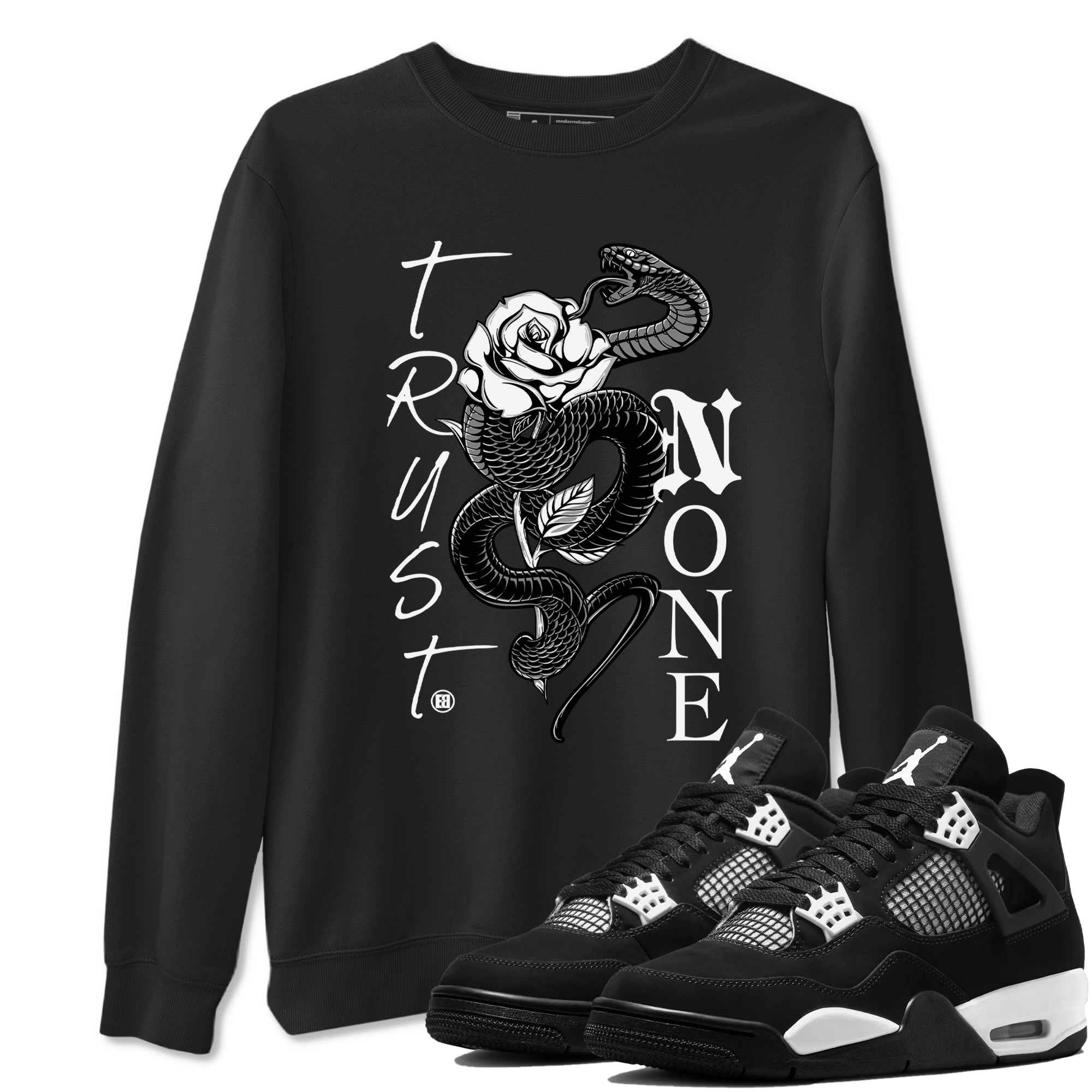 Trust None snkmatch Tees - Air Jordan 4 White Thunder