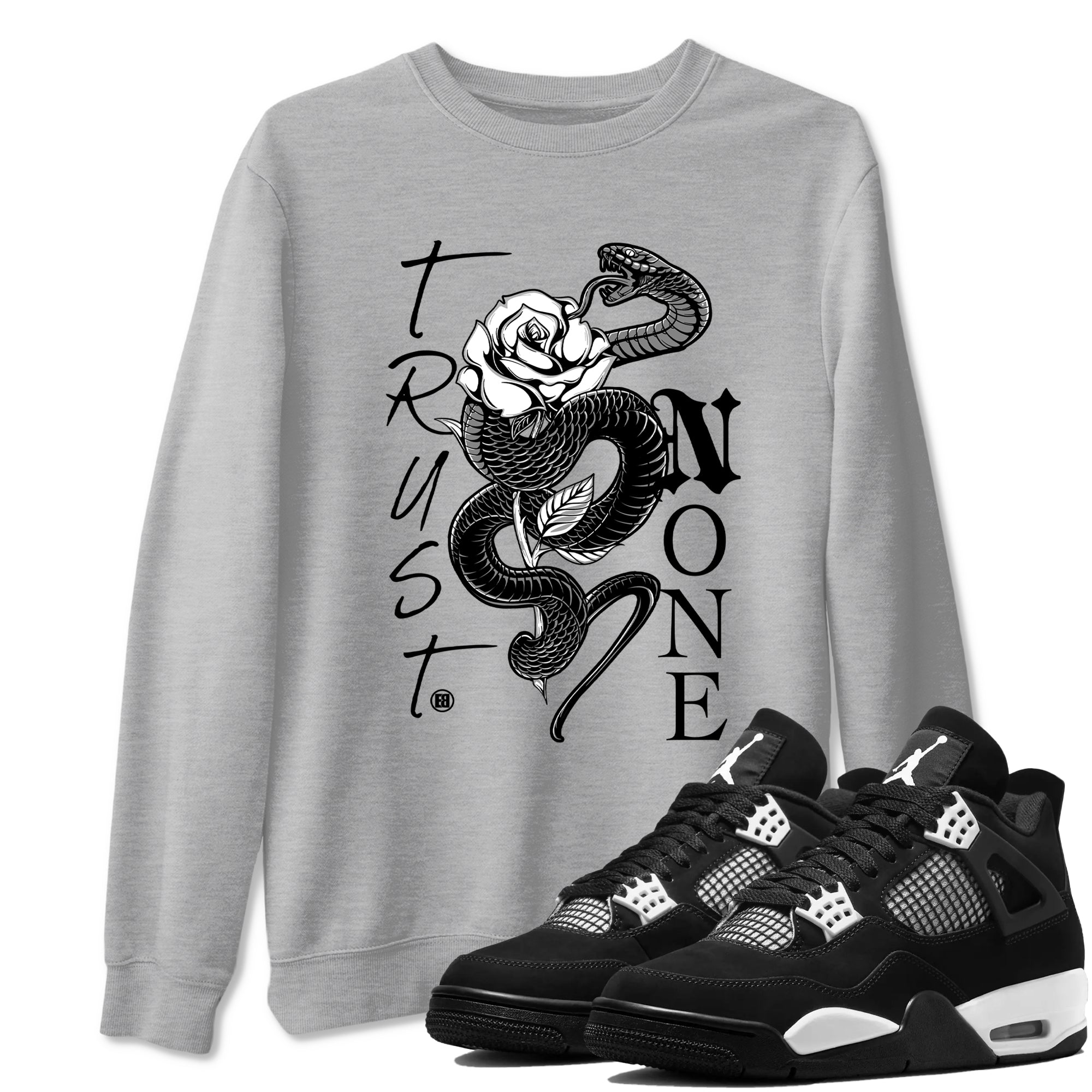 Trust None snkmatch Tees - Air Jordan 4 White Thunder