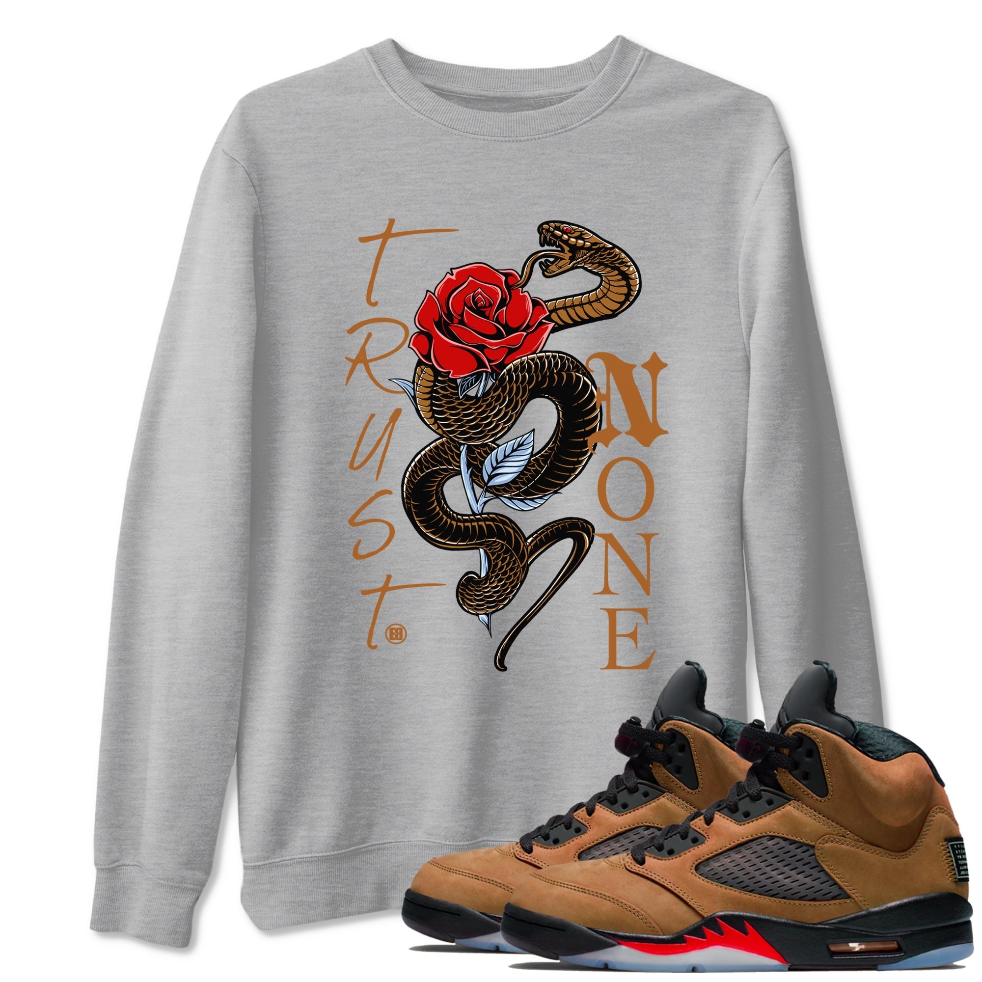 Trust None snkmatch Tees - Air Jordan 5 Archaeo Brown
