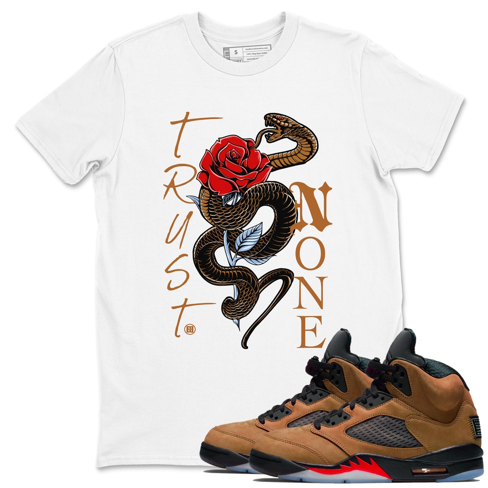 Trust None snkmatch Tees - Air Jordan 5 Archaeo Brown