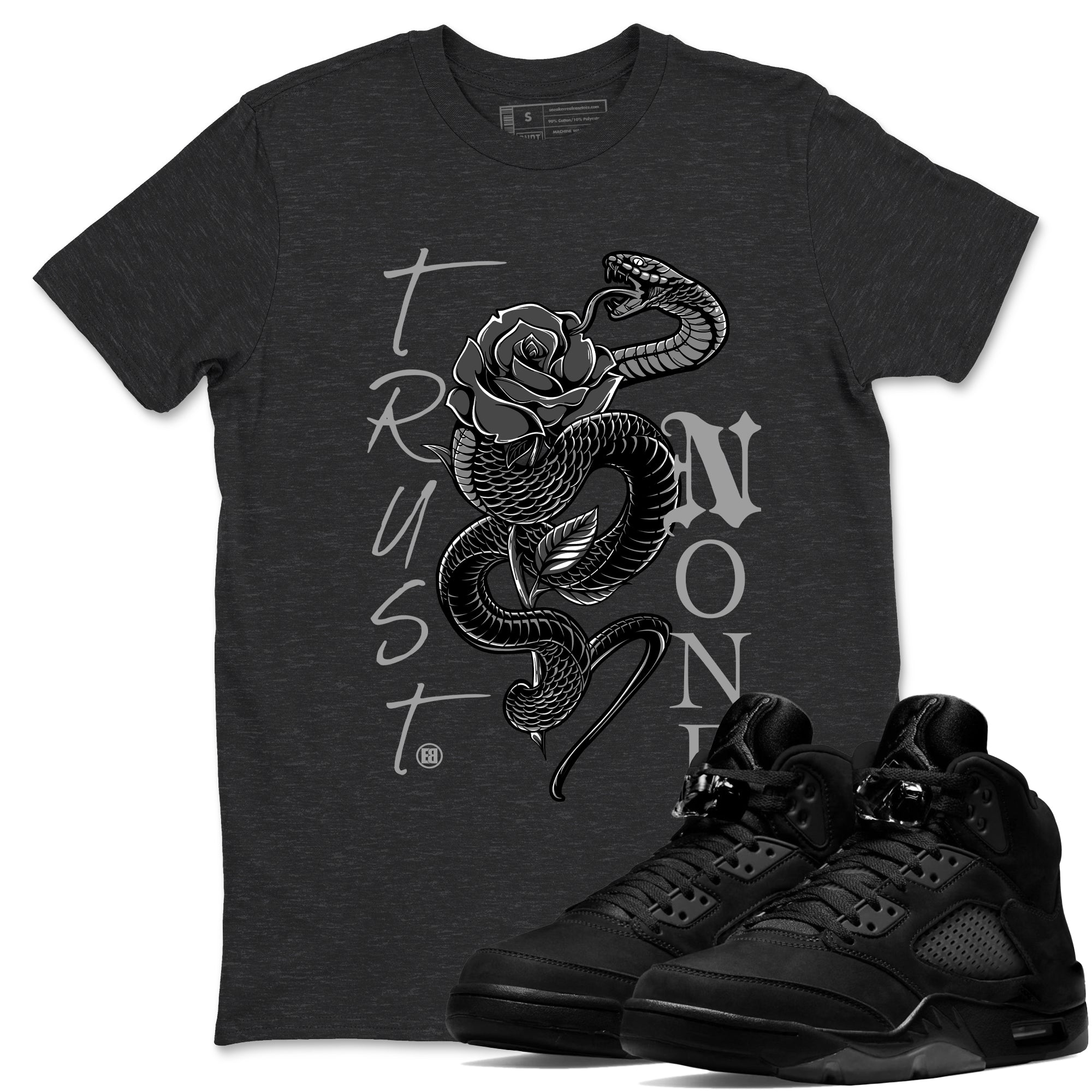 Trust None snkmatch Tees - Air Jordan 5 Black Cat