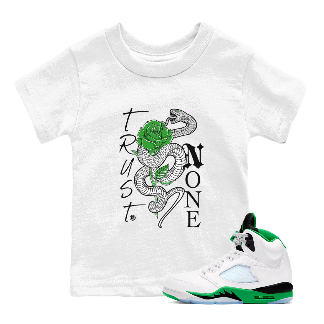 Trust None snkmatch Tee Kids - Air Jordan 5 Lucky Green