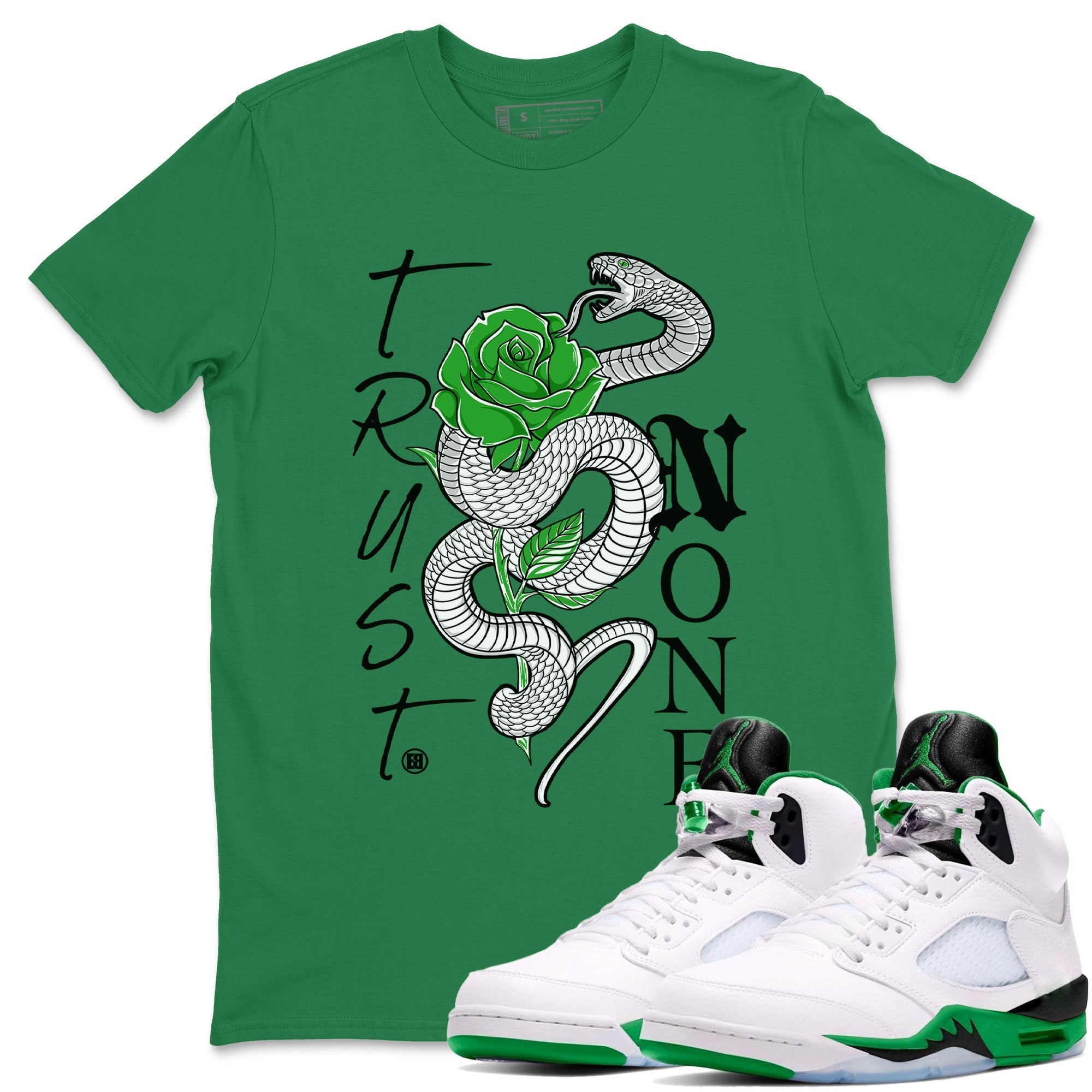 Trust None snkmatch Tee - Air Jordan 5 Lucky Green
