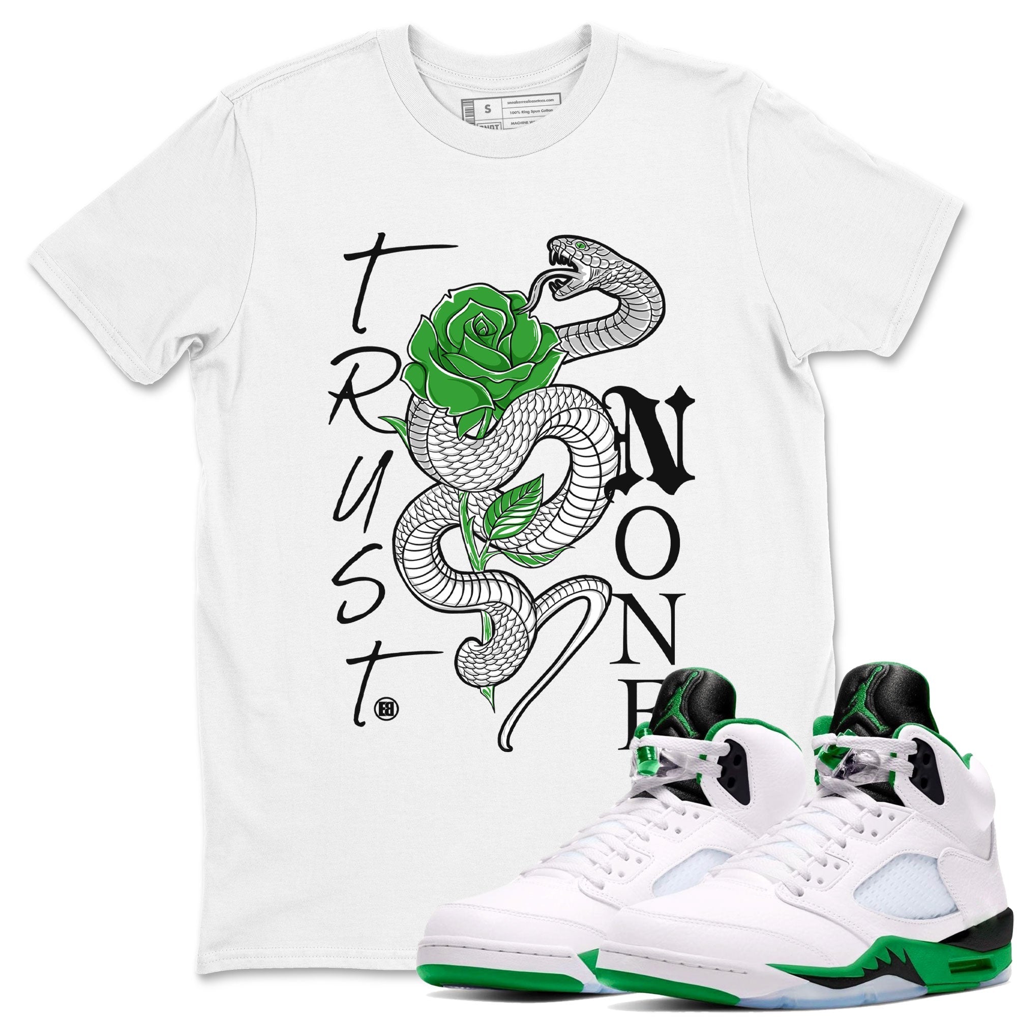 Trust None snkmatch Tee - Air Jordan 5 Lucky Green