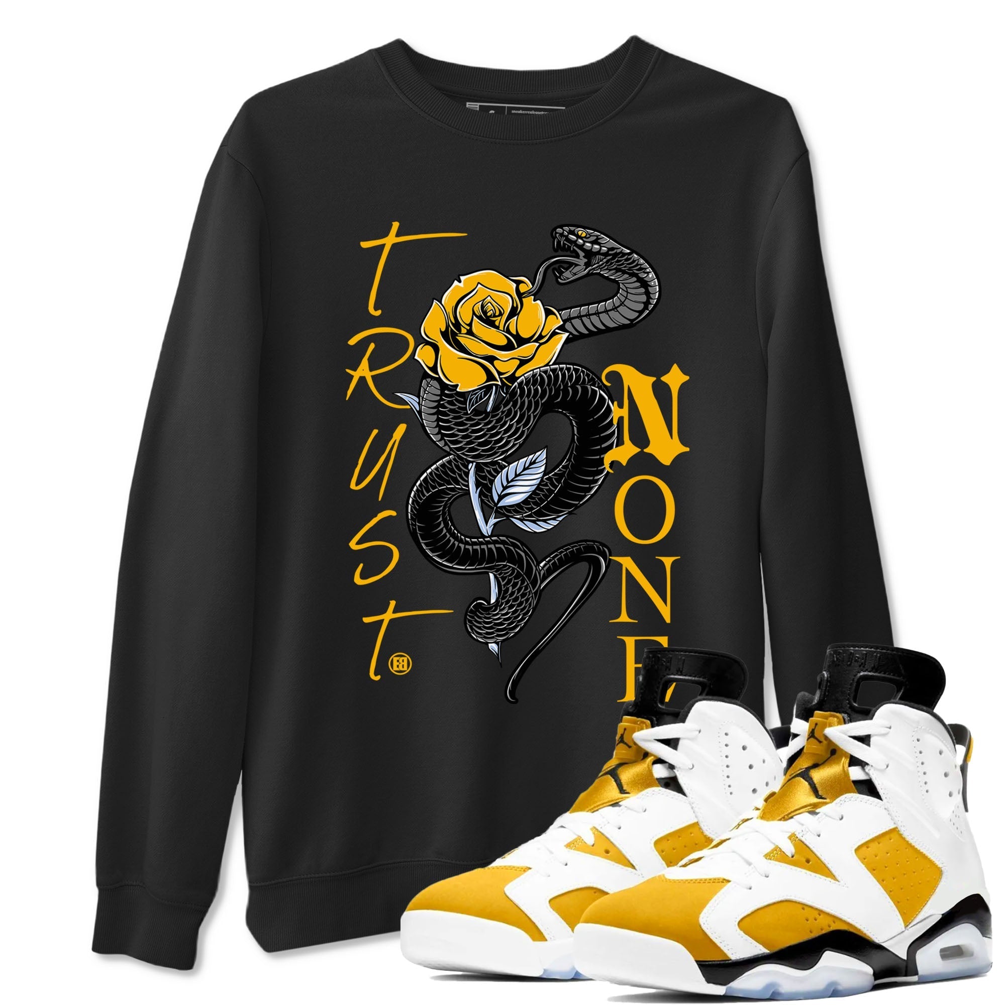 Trust None snkmatch Tees - Air Jordan 6 Yellow Ochre