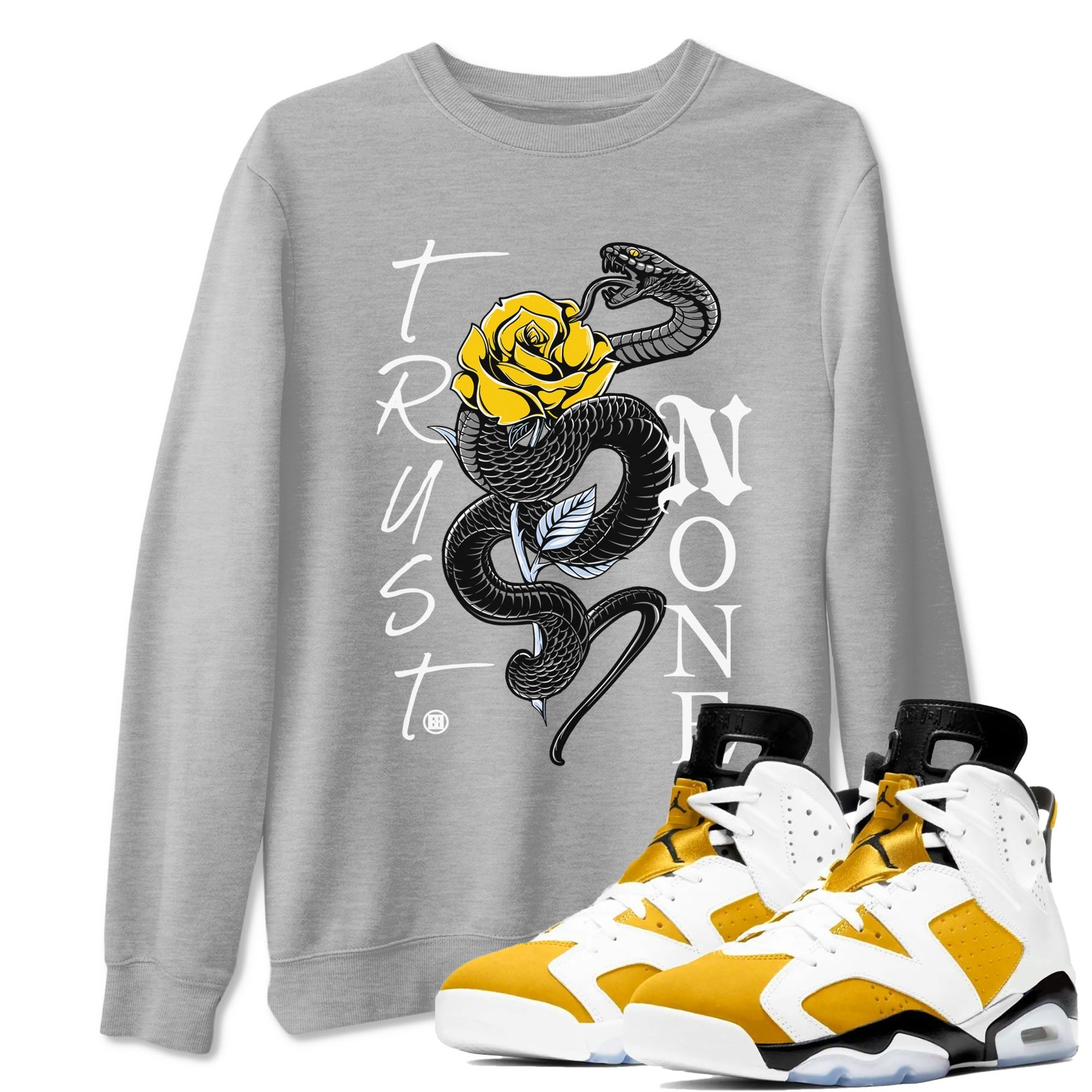 Trust None snkmatch Tees - Air Jordan 6 Yellow Ochre