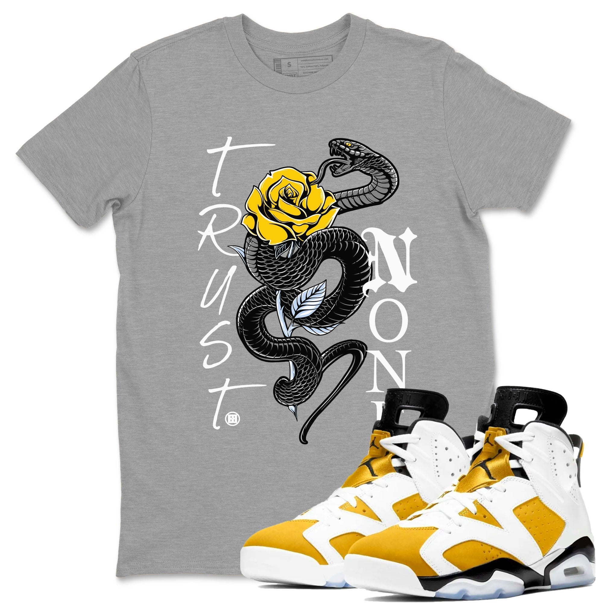 Trust None snkmatch Tees - Air Jordan 6 Yellow Ochre
