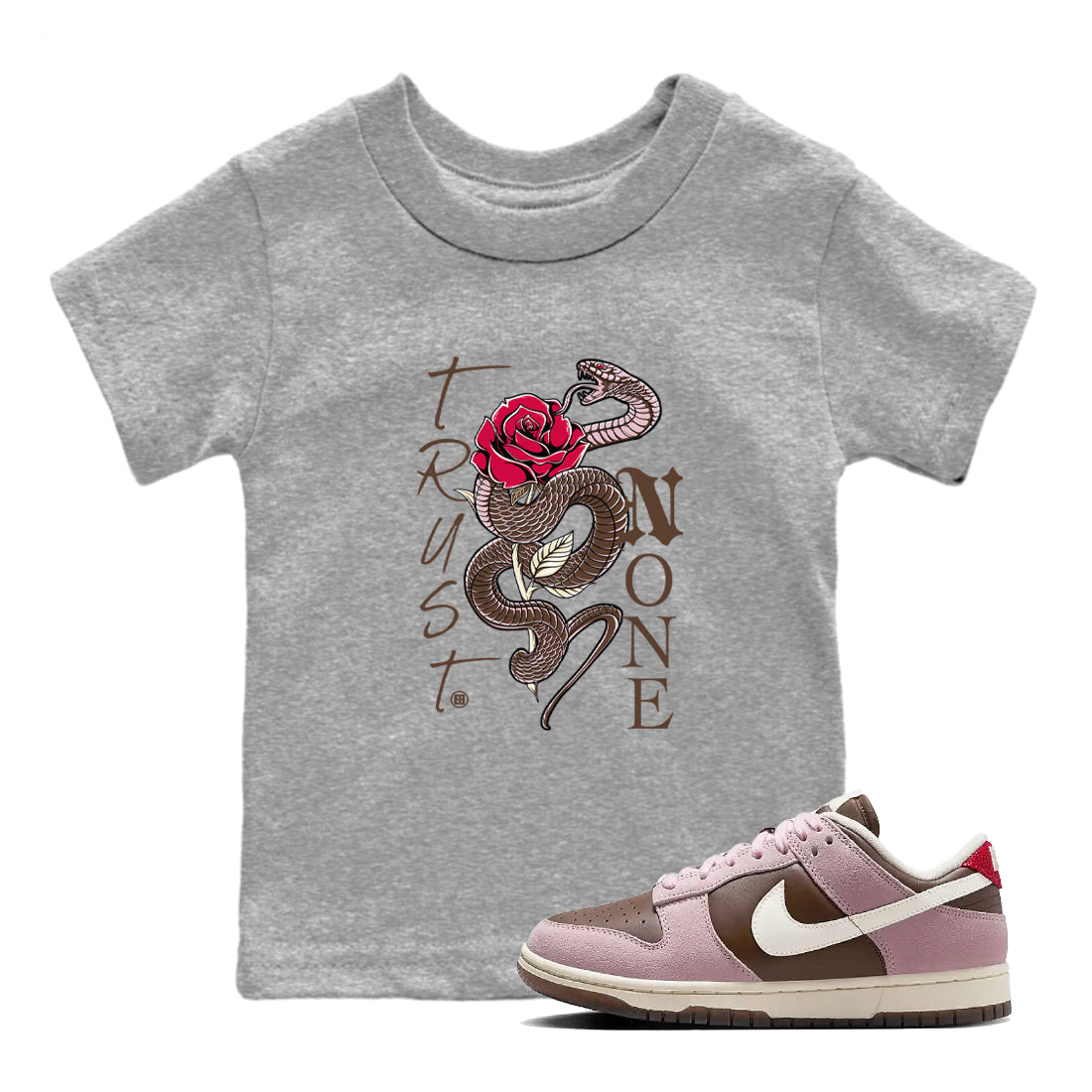 Trust None snkmatch Tees Kids - Dunk Cacao Wow And Pink Foam
