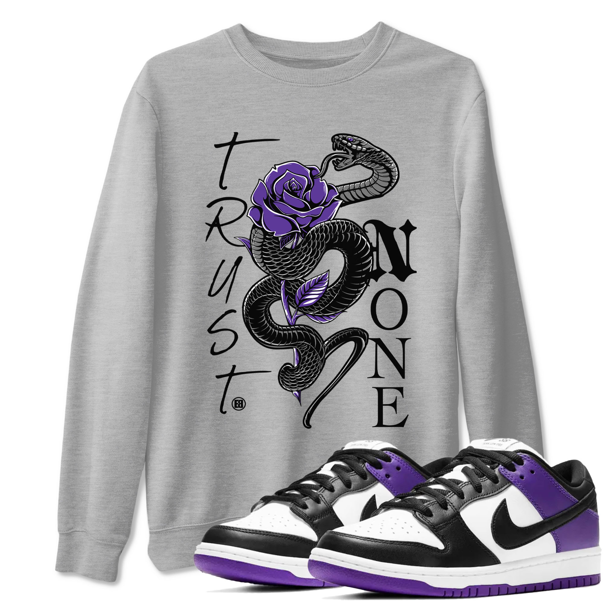 Trust None snkmatch Tees - Dunk Low Court Purple