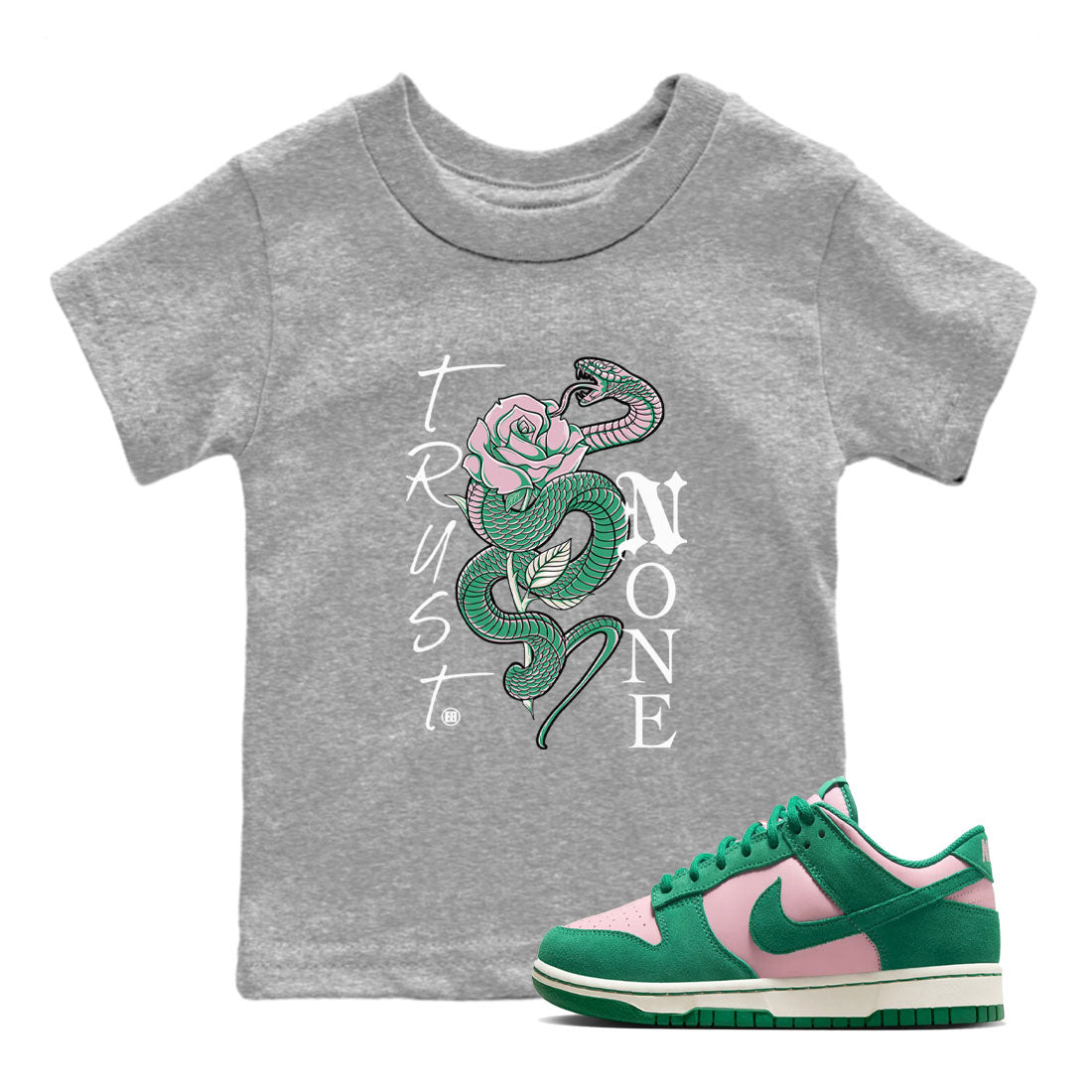 Trust None snkmatch Tees Kids - Dunk Medium Soft Pink Malachite
